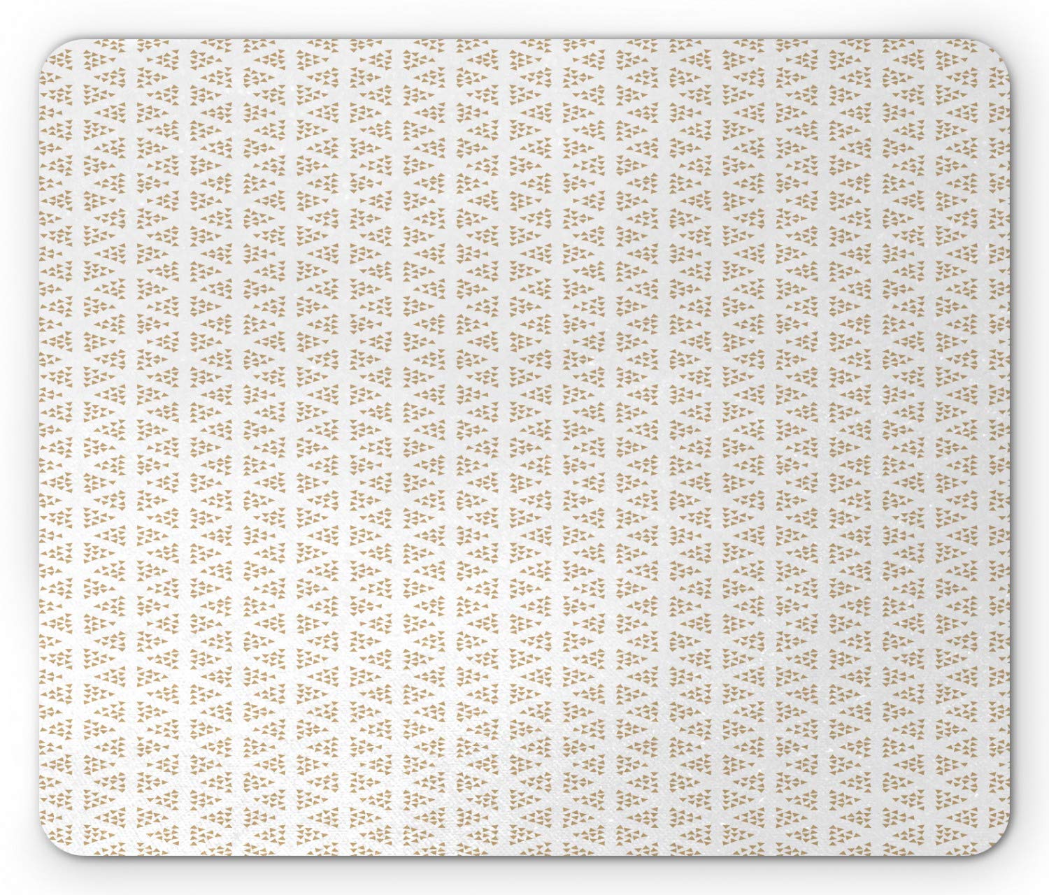 Ambesonne Art Deco Mouse Pad - Geometric Monochrome Triangle Design, Non-Slip Rubber Base, Standard Size Rectangle Mousepad (Dark Sand Brown/White) - Perfect for Office, Gaming & Home Computer Setup