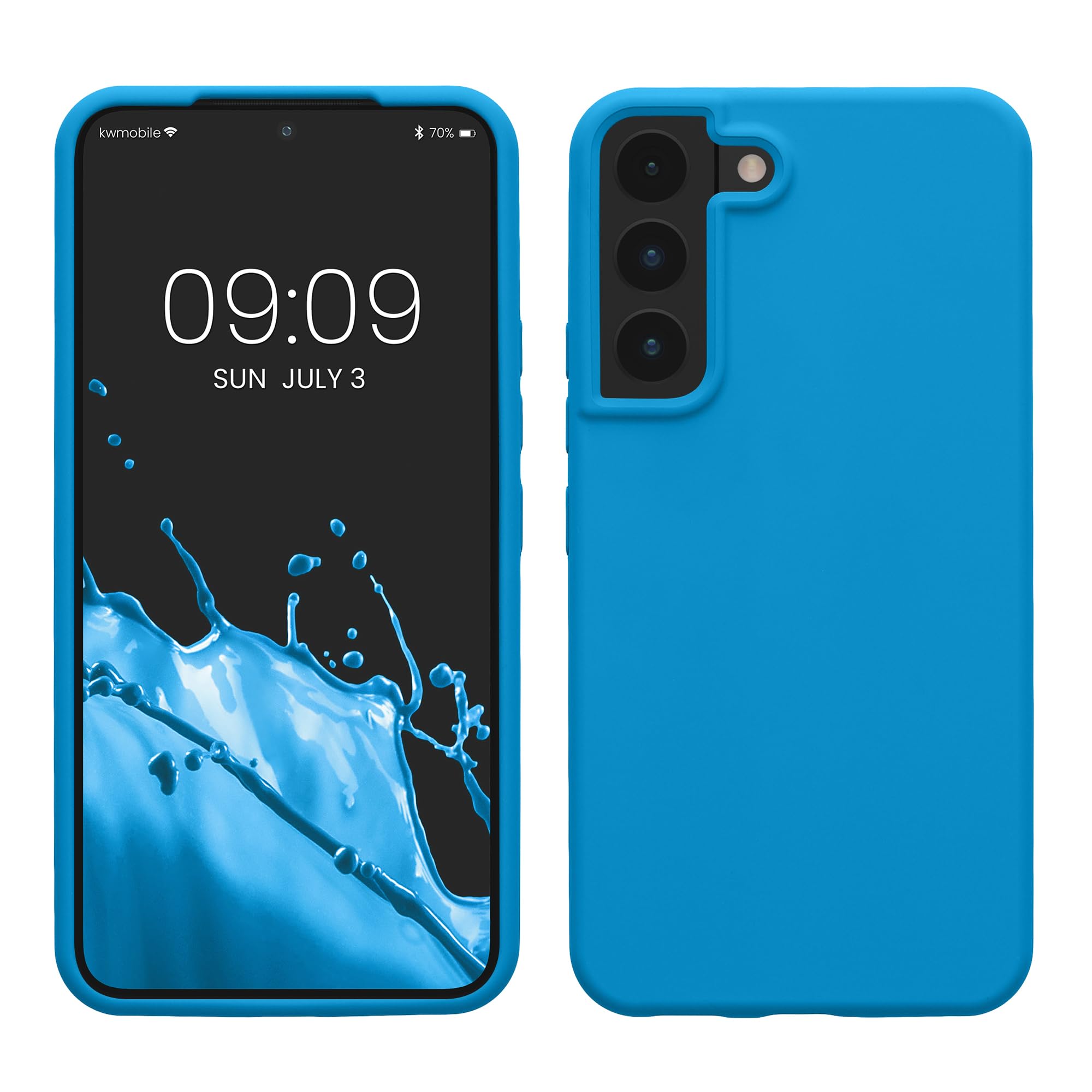 kwmobile TPU Silicone Phone Case for Samsung Galaxy S22 - Soft Protective Cover with Premium Grip in Radiant Blue | Perfect for Everyday Use, Work & Travel Protection