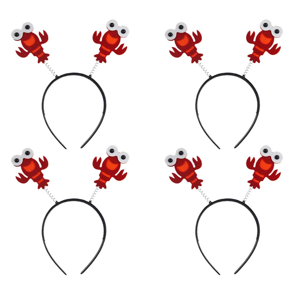 4-Pack Kids Halloween Headbands - Adorable Crayfish & Lobster Hair Hoops for Girls - Fun Hair Accessories for Costume Parties & Dress-Up Play