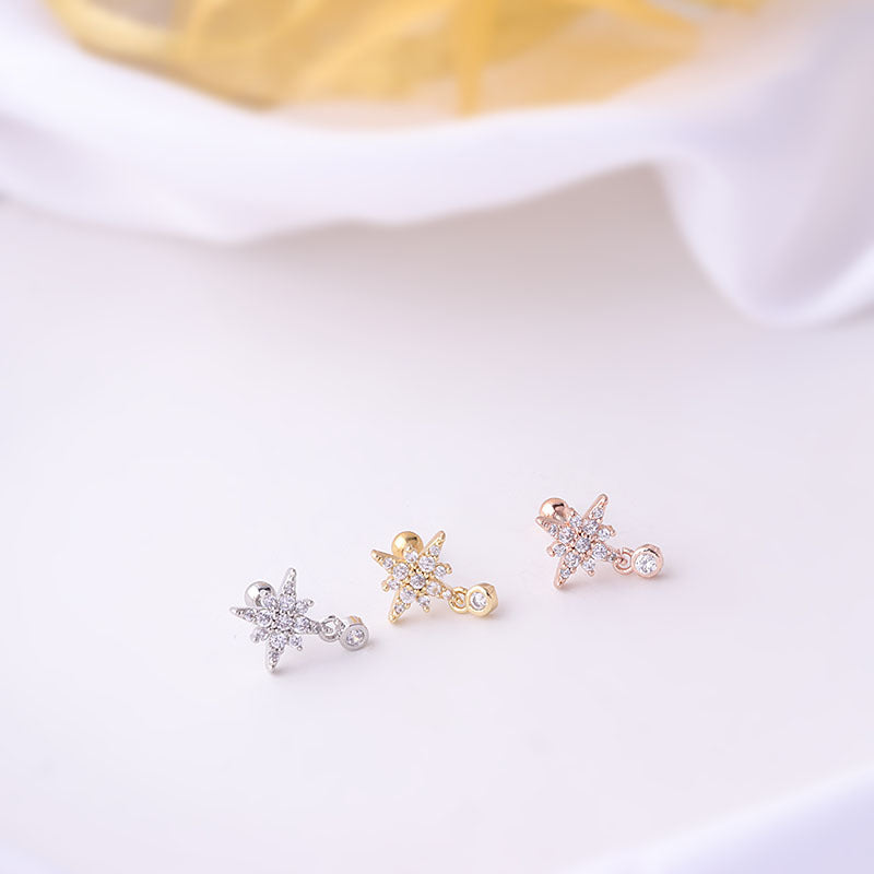 20G Star Floating Helix with Dangle Chain Earring - Trendy Cartilage Hoop Earrings for Women | Perfect for Everyday Wear, Parties & Special Occasions