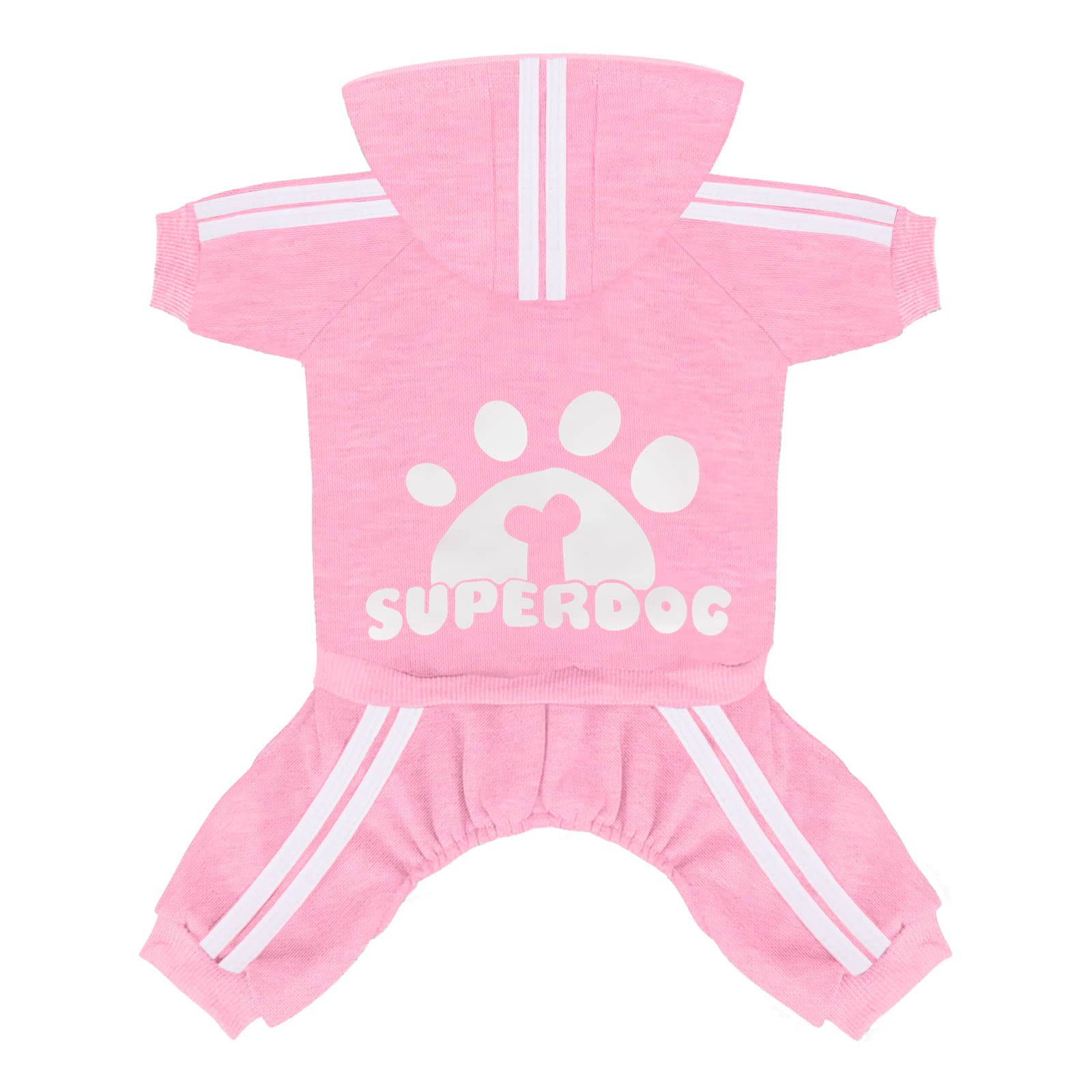 Small Dog Hoodie 4-Leg Jumpsuit - Cotton Puppy Pullover Sweatshirt & Winter Coat for Dogs & Cats (Pink, Size S) - Perfect for Cold Weather Walks & Indoor Comfort
