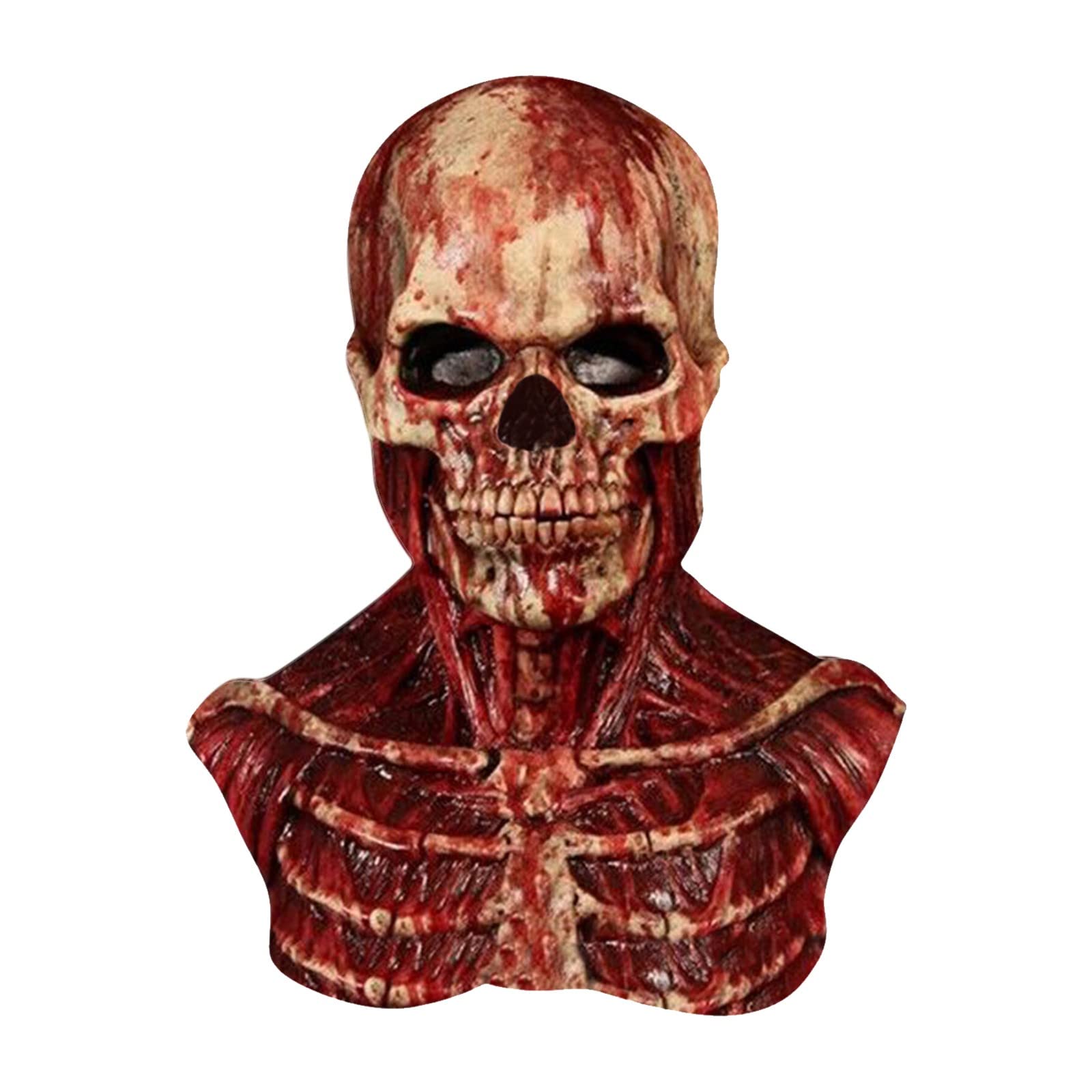 Black Halloween Skull Mask Full Head Helmet with Movable Jaw - Call of Duty Style Costume Accessory for Men, Halloween Party Decor, Cosplay & Horror House Decoration - Perfect for Trick or Treat, Scary Parties & Horror Movie Nights