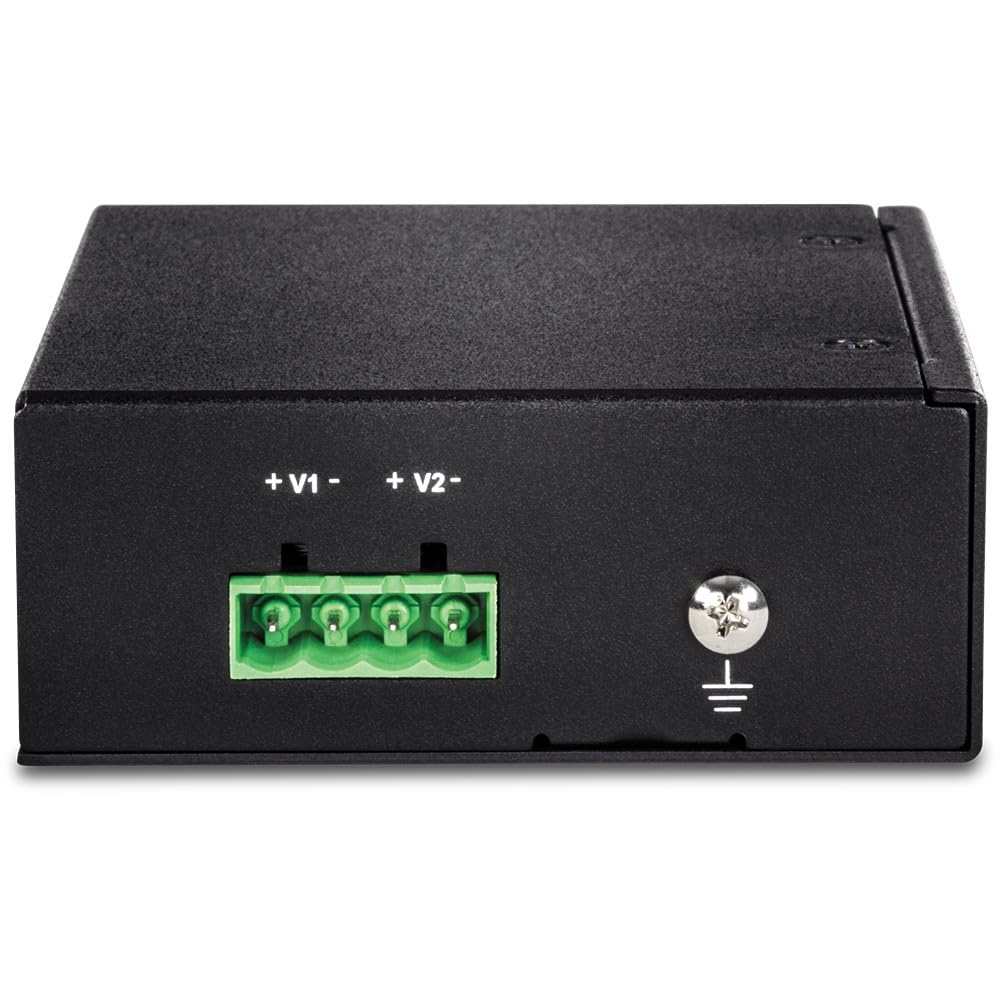 TRENDnet 5-Port Industrial Fast Ethernet DIN-Rail Switch with 4 PoE+ Ports (90W Budget) | IP30 Rated | Lifetime Warranty | for Factory Automation & Smart Building Networks