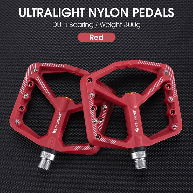 Anti-Slip Ultralight Nylon MTB Mountain Bike Pedals with Sealed Bearings - Durable Bicycle Accessories for Off-Road Cycling & Trail Riding