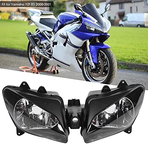 Motorcycle Headlight Assembly for Yamaha R1 2000-2001 & YZF1000R - High-Performance Front Headlamp Housing - Perfect for Night Riding and Road Safety