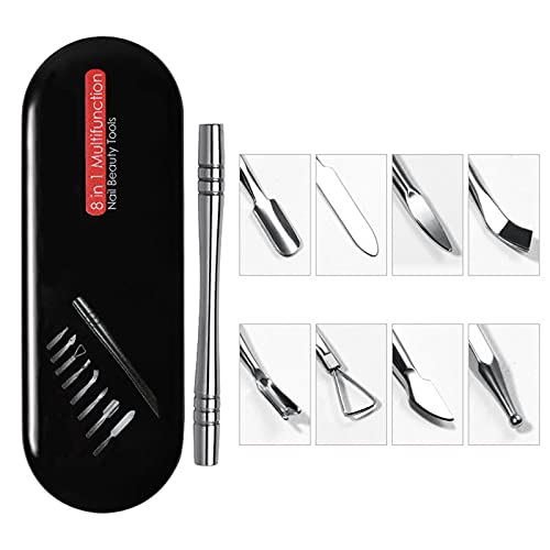 Premium Stainless Steel Cuticle Pusher Set - Professional Nail Art Tool Kit for Manicure & Pedicure | Durable Cuticle Trimmer & Nail Cleaner | Perfect for Home Salon, DIY Nail Care & Professional Use