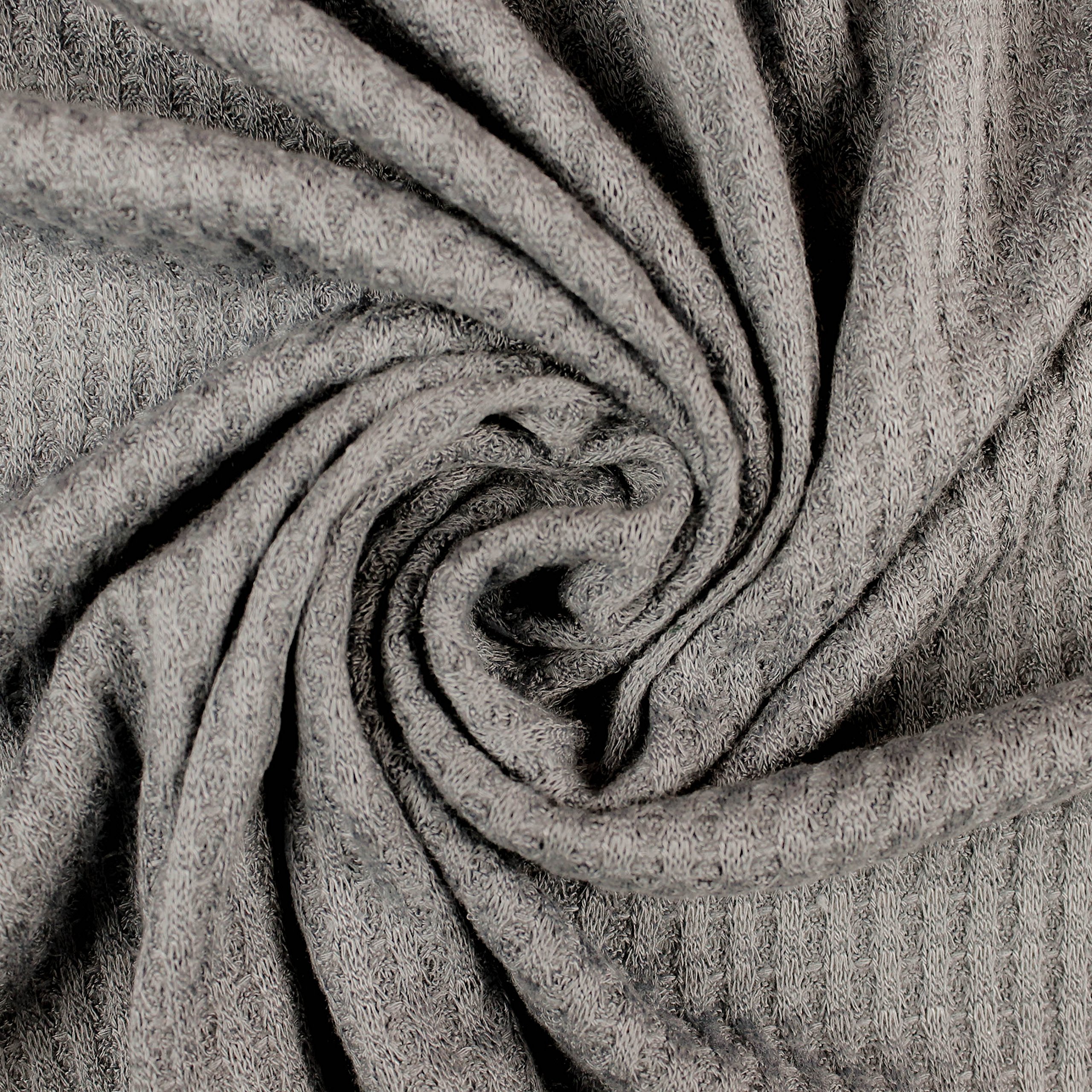 Premium Waffle Rayon Spandex Open Knit Fabric by The Yard - Heather Grey | Soft Stretchy Material for DIY Clothing, Baby Blankets & Home Decor Projects