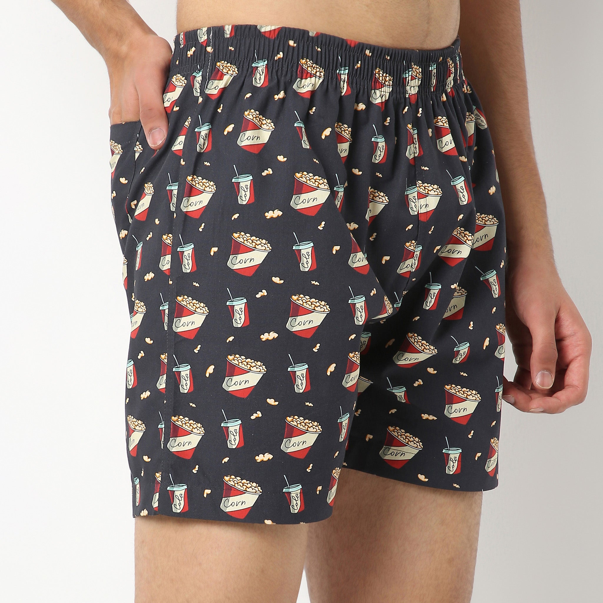Men's Comfort Cotton Boxer Briefs with Soft Viscose Lining - Digital Printed Underwear for Everyday Wear & Lounge