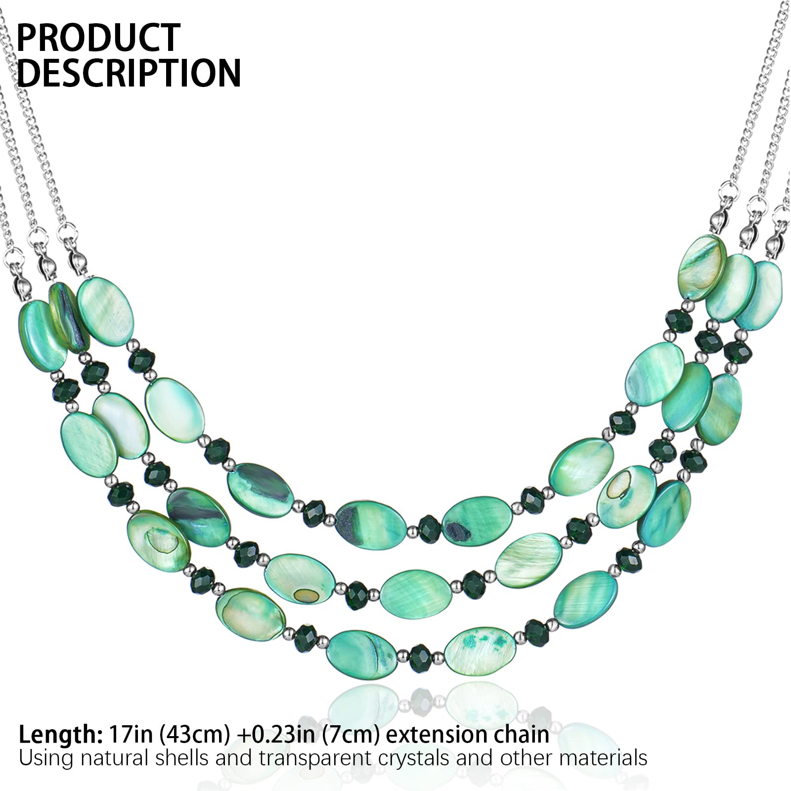 FULU AUTUMN Chunky Layered Beaded Necklace for Women - Multi Strand Statement Jewelry, Fashion Birthday Gift for Mom, Perfect for Parties, Weddings & Everyday Wear