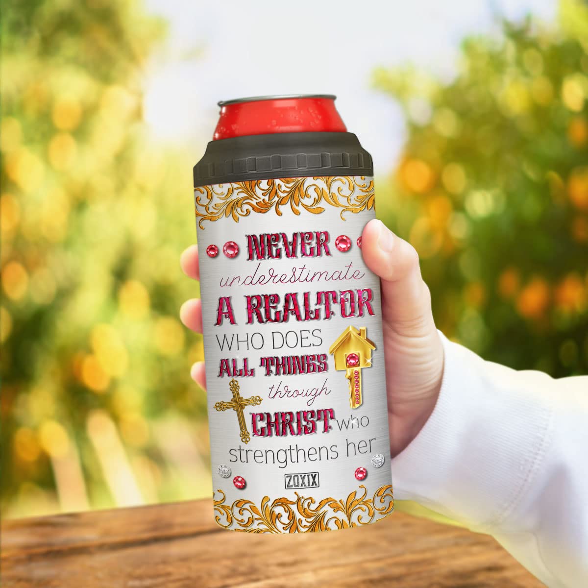 Personalized Realtor Can Cooler Tumbler - 16oz Stainless Steel Insulated Travel Cup with Custom Name - Perfect Real Estate Agent Gift for Women & Coworkers - Great for Birthday, Office Use, Outdoor Activities & Client Appreciation