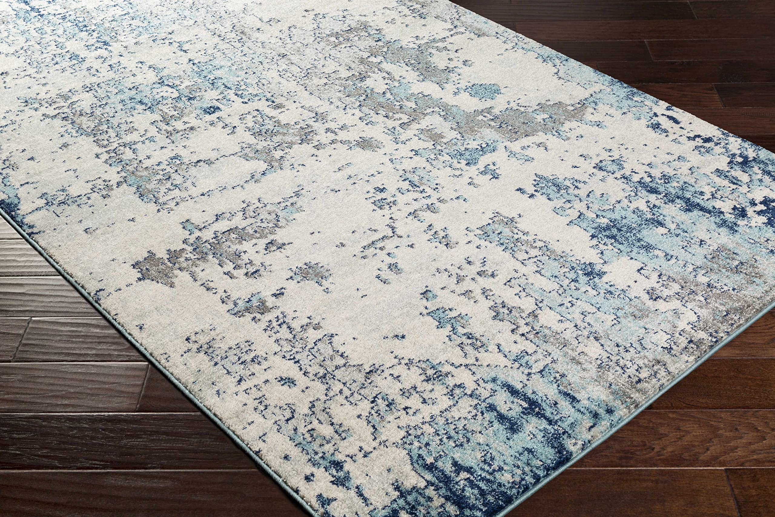 Hauteloom Beverly Modern Blue and Gray Area Rug 6'7