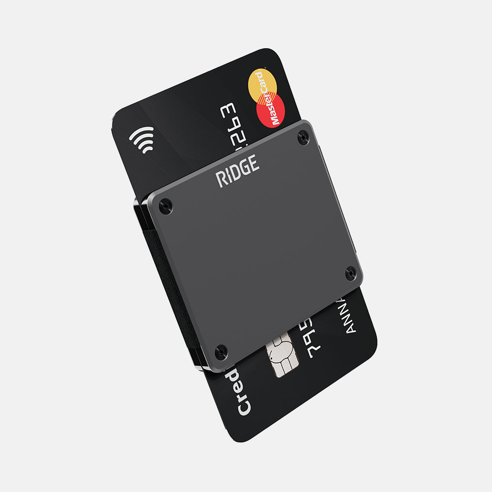 The Ridge Lite Slim Minimalist Wallet - Gunmetal Finish | RFID Blocking & Ultra-Thin Design | Perfect for Everyday Carry, Travel & Minimalist Lifestyle