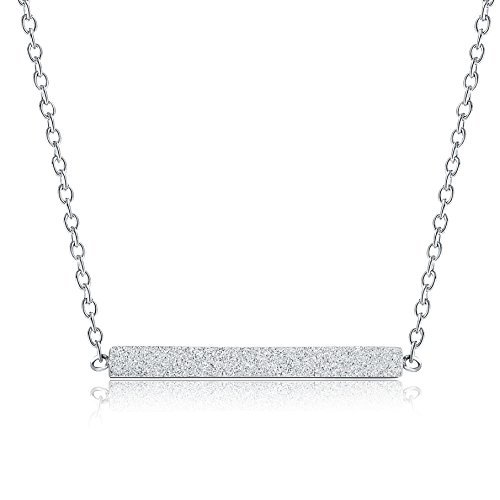 Rosa Vila Minimalist Bar Necklace for Women - Rose Gold Horizontal Bar Pendant Necklace, Elegant Dainty Gold Bar Jewelry for Everyday Wear, Gift for Her, Birthday, Anniversary, Valentine's Day