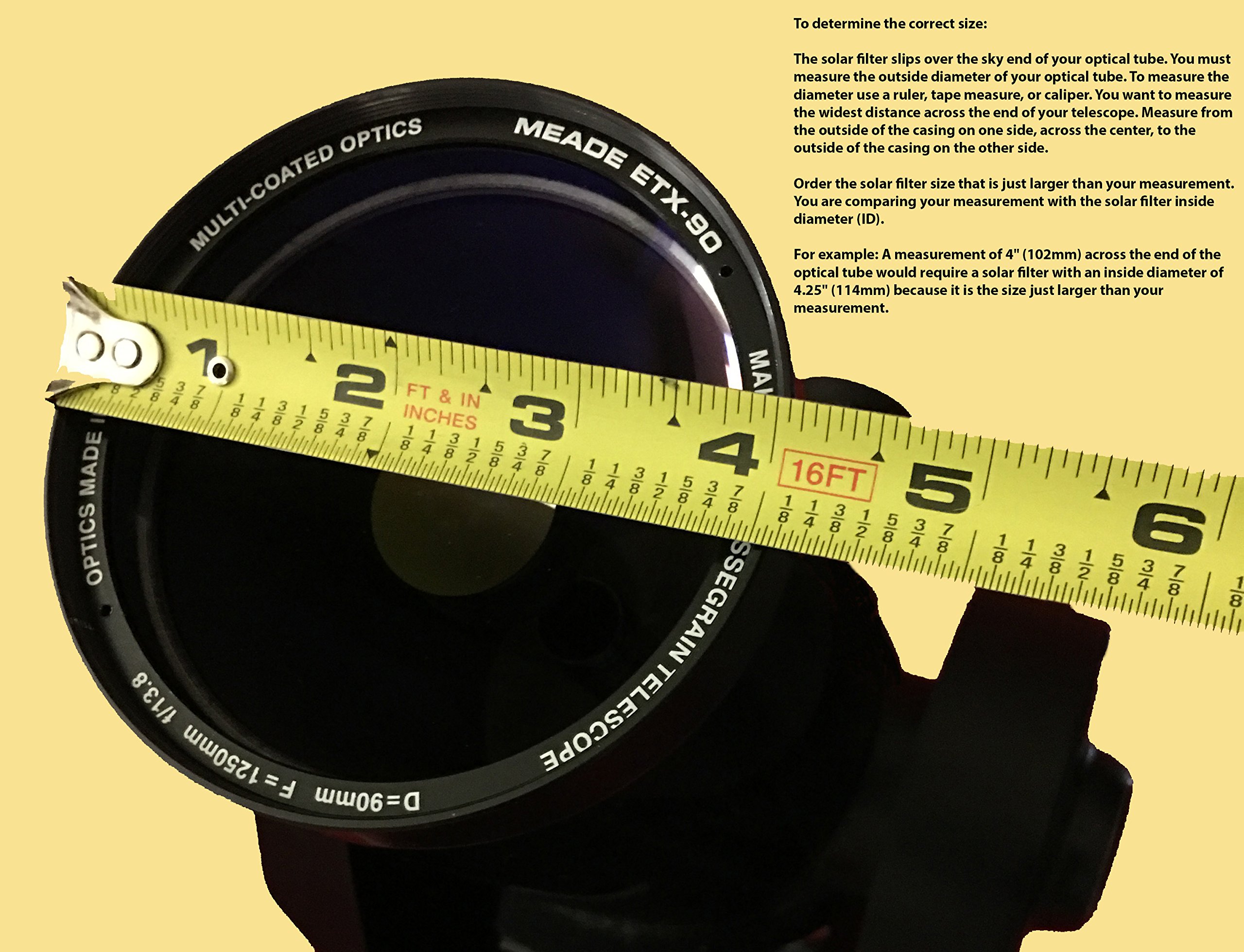 Seymour Solar Helios Glass Solar Filter for Binoculars & Telescopes - 70mm (2.75