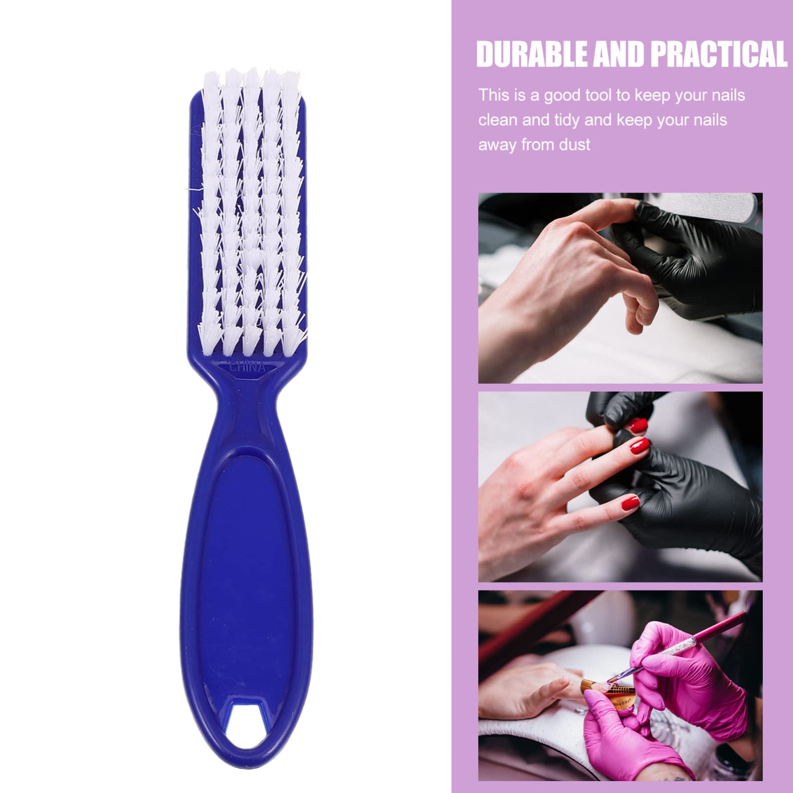 EXCLUZO 6-Piece Nail Brush Set with Handle Grip - Professional Fingernail Cleaning & Nail Art Brushes for Manicure Pedicure - Perfect for Home Salon, Spa, and DIY Nail Care
