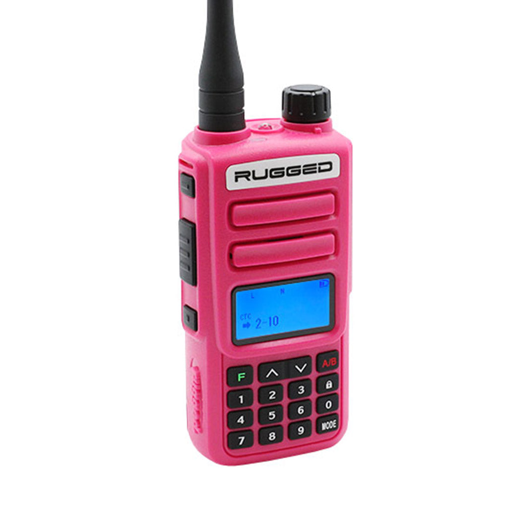 Rugged GMR2 PLUS GMRS/FRS Two-Way Handheld Radio - Pink - Long Range Communication for Outdoor Adventures, Hiking, Camping & Emergency Preparedness