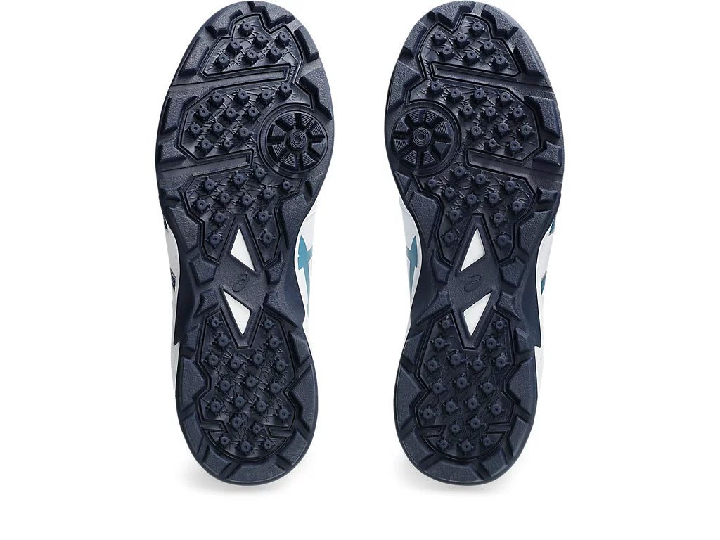 ASICS Gel-Peake 2 White/Atlantic Blue Cricket Shoes - Lightweight Performance Footwear for Cricket Matches & Training Sessions
