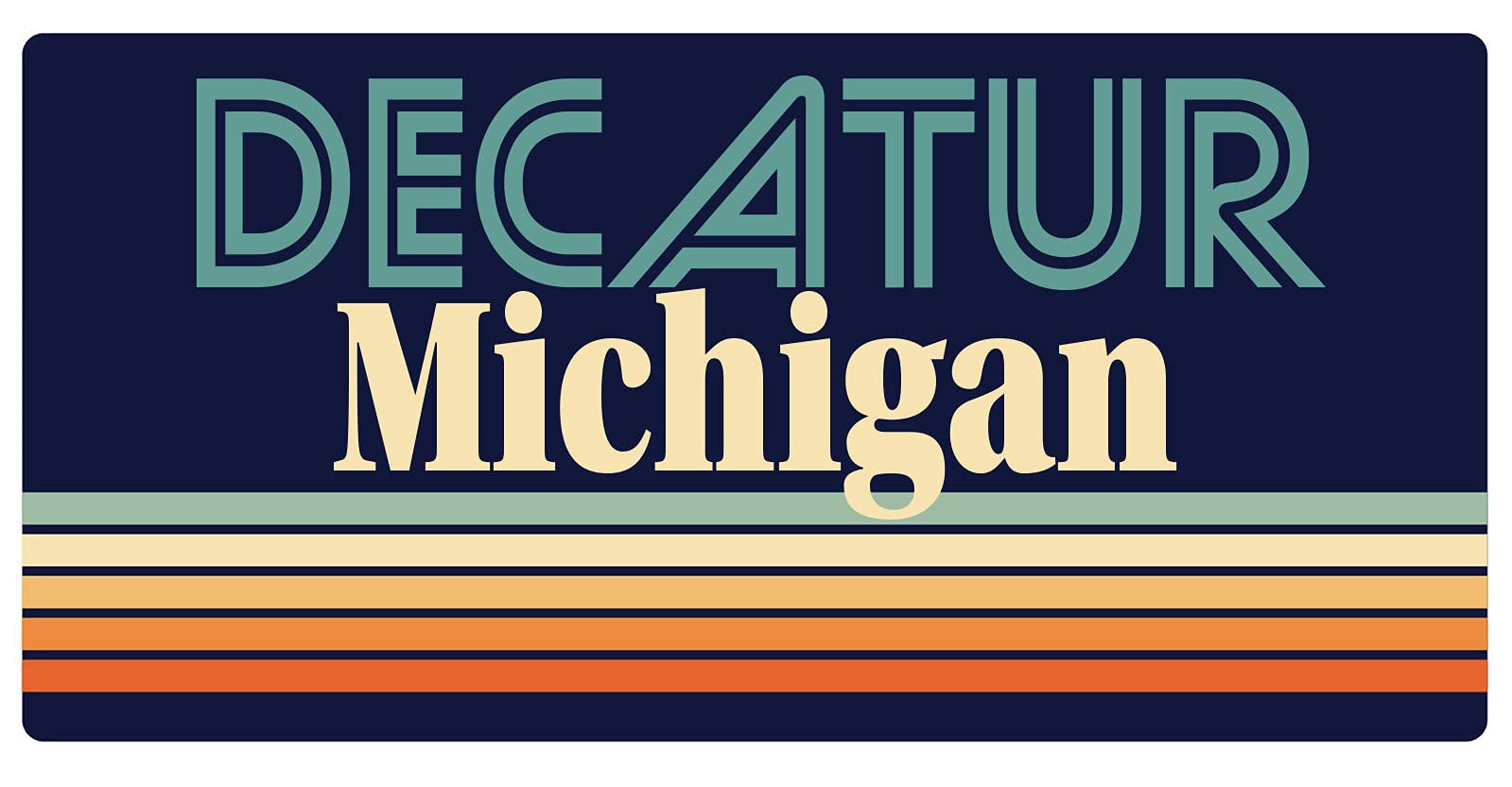 Decatur Michigan 5 x 2.5 Inch Retro Fridge Magnet - Vintage Souvenir for Refrigerators, Lockers & Metal Surfaces - Perfect for Home, Office & Travel Decor