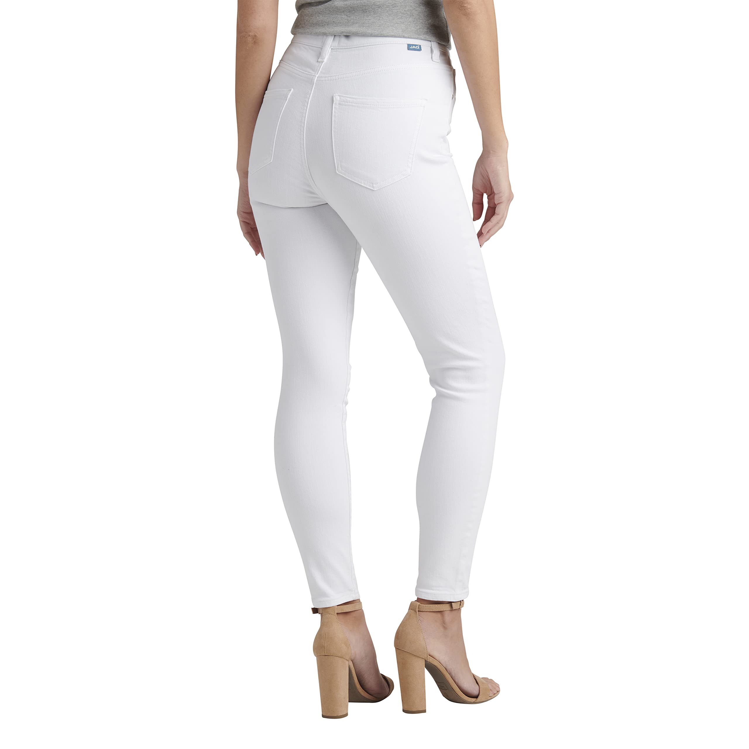 JAG Jeans Women's Valentina High Rise Skinny Stretch Pull-On Jeans - White Size 2 | Comfortable & Stylish for Work, Date Night & Casual Outings