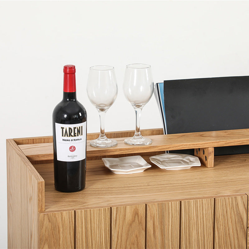 ZANE 100cm Natural Oak Sideboard Buffet Cabinet - Modern Dining Room Storage for Dishes, Linens & Entertaining Essentials