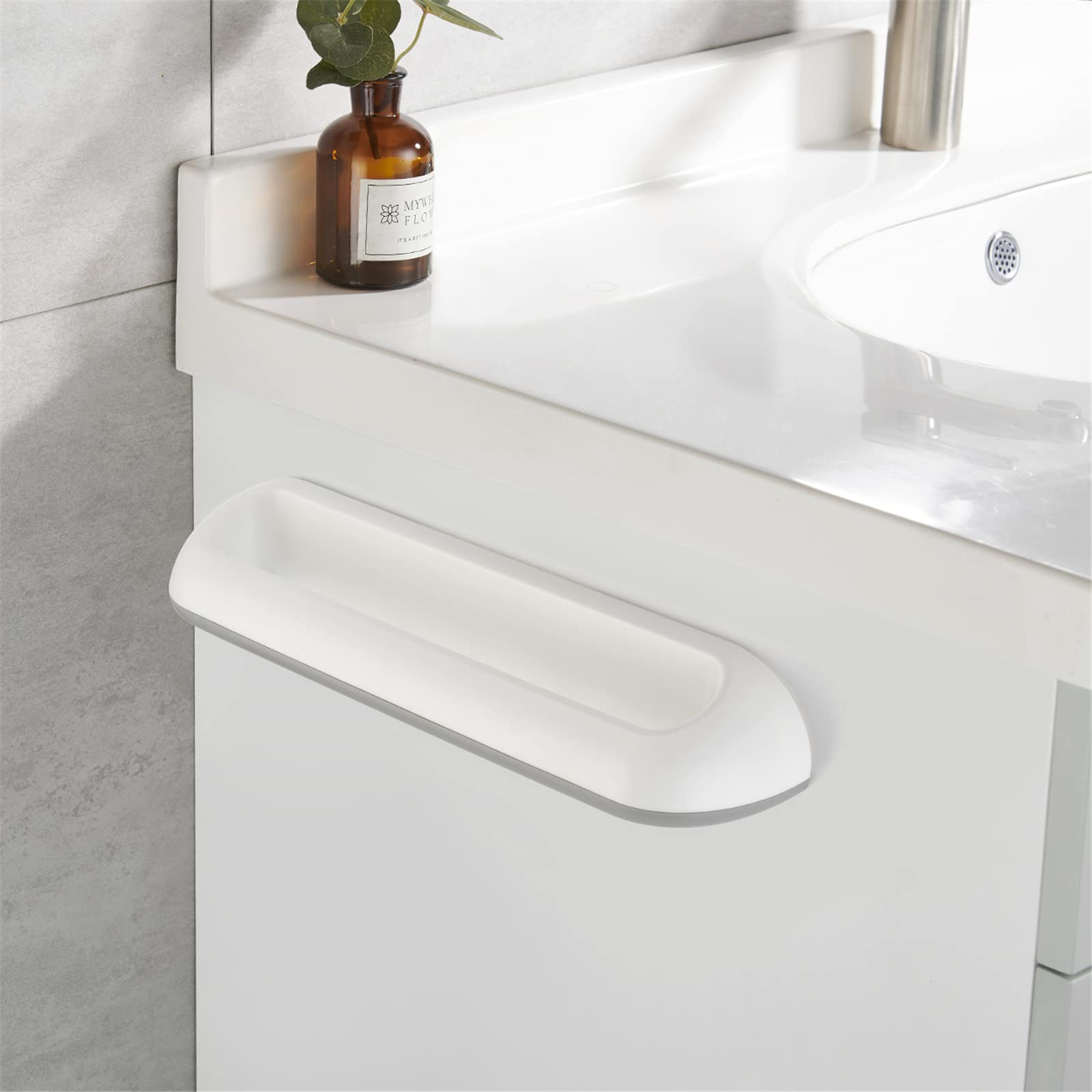 AUSTY Self Adhesive Wall Mounted Towel Holder - 28cm ABS Bathroom & Kitchen Towel Bar for Hand Towels, Dishcloths - Perfect for Small Spaces, Apartments, RVs