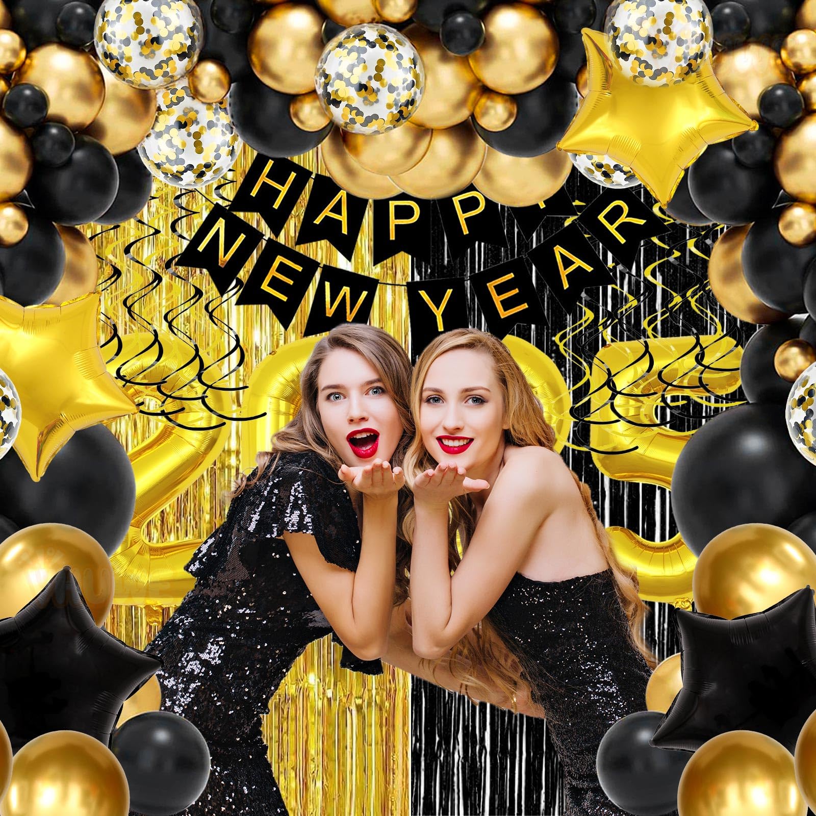 40 Inch Gold Number 2025 Balloons - Giant Foil Mylar Helium Balloons for New Year's Eve Party Decorations, 2025 Graduation Decor, New Year Countdown Celebration Supplies - Perfect for NYE Photo Backdrops & Birthday Party Decorations