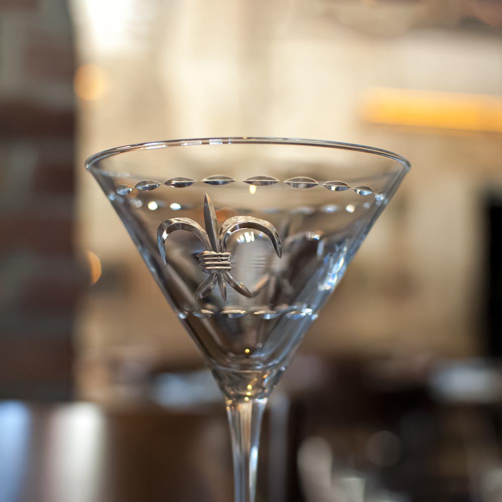 Premium Fleur De Lis 10oz Martini Cocktail Glasses - Set of 12 | Elegant Barware for Cocktail Parties, Weddings & Home Entertaining