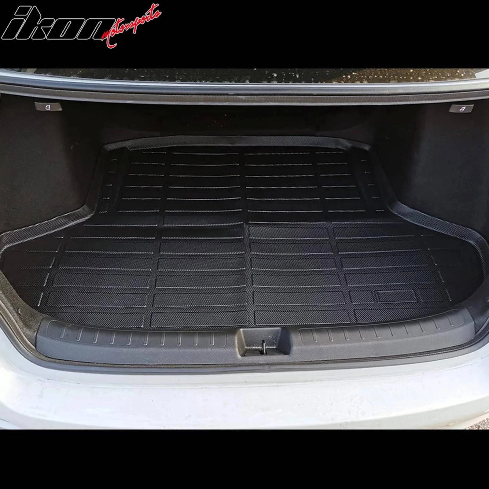 IKON TRUNK MAT for 2022-2025 Honda Civic Sedan - 3D Molded TPE Cargo Liner, Black Waterproof Trunk Protector - Perfect for Road Trips, Grocery Hauling & Everyday Use