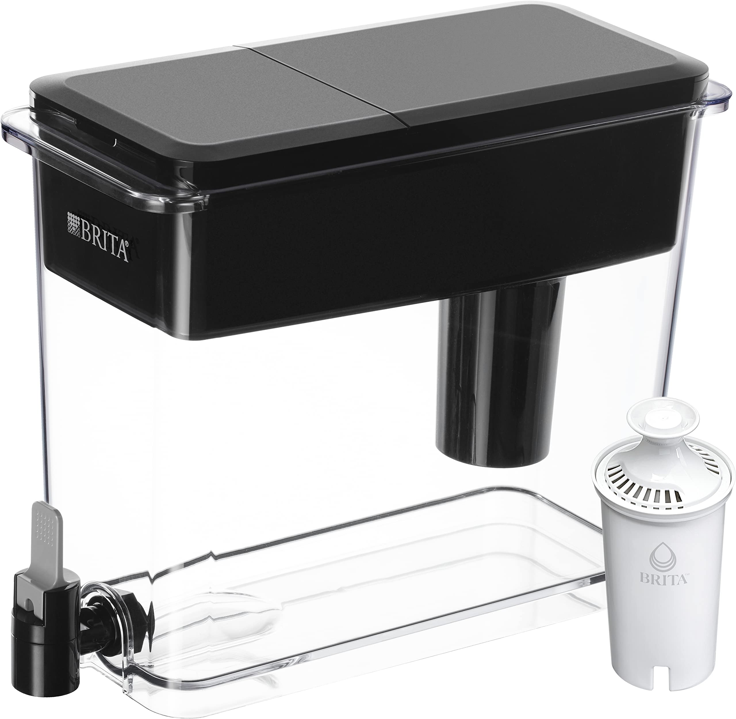 Brita XL 10-Cup Water Filter Dispenser with Standard Replacement Filters - BPA-Free, Black - Perfect for Home, Office & Refrigerator Use