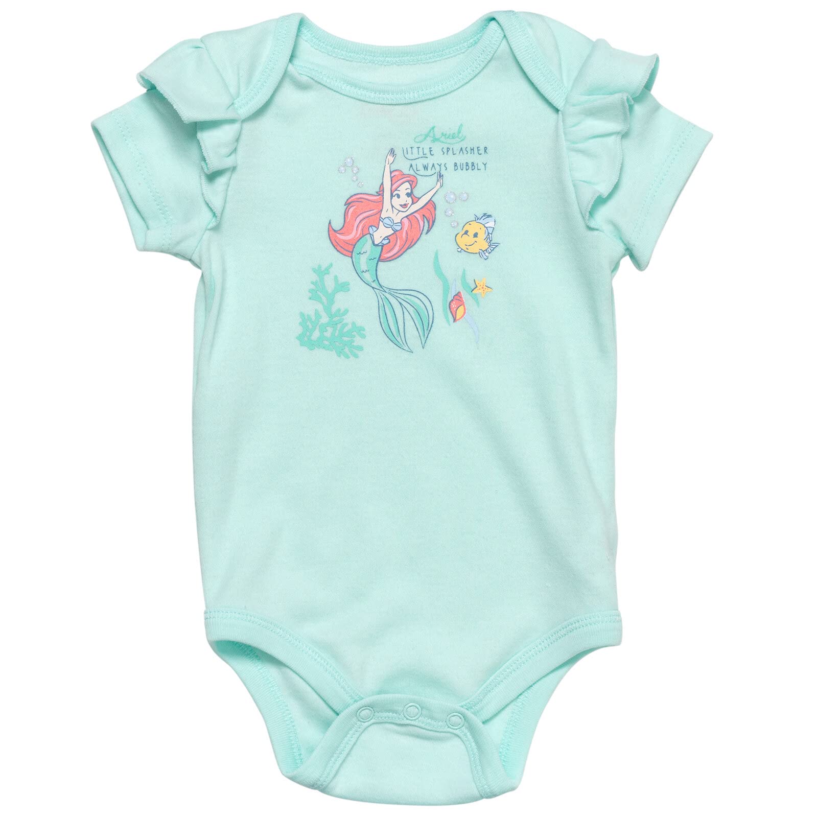 Disney Princess Ariel Belle Tiana Baby Girls 3-Piece Outfit Set - Bodysuit, Bubble Shorts & Headband for Newborn to Infant | Perfect for Birthday Parties, Photo Shoots & Special Occasions