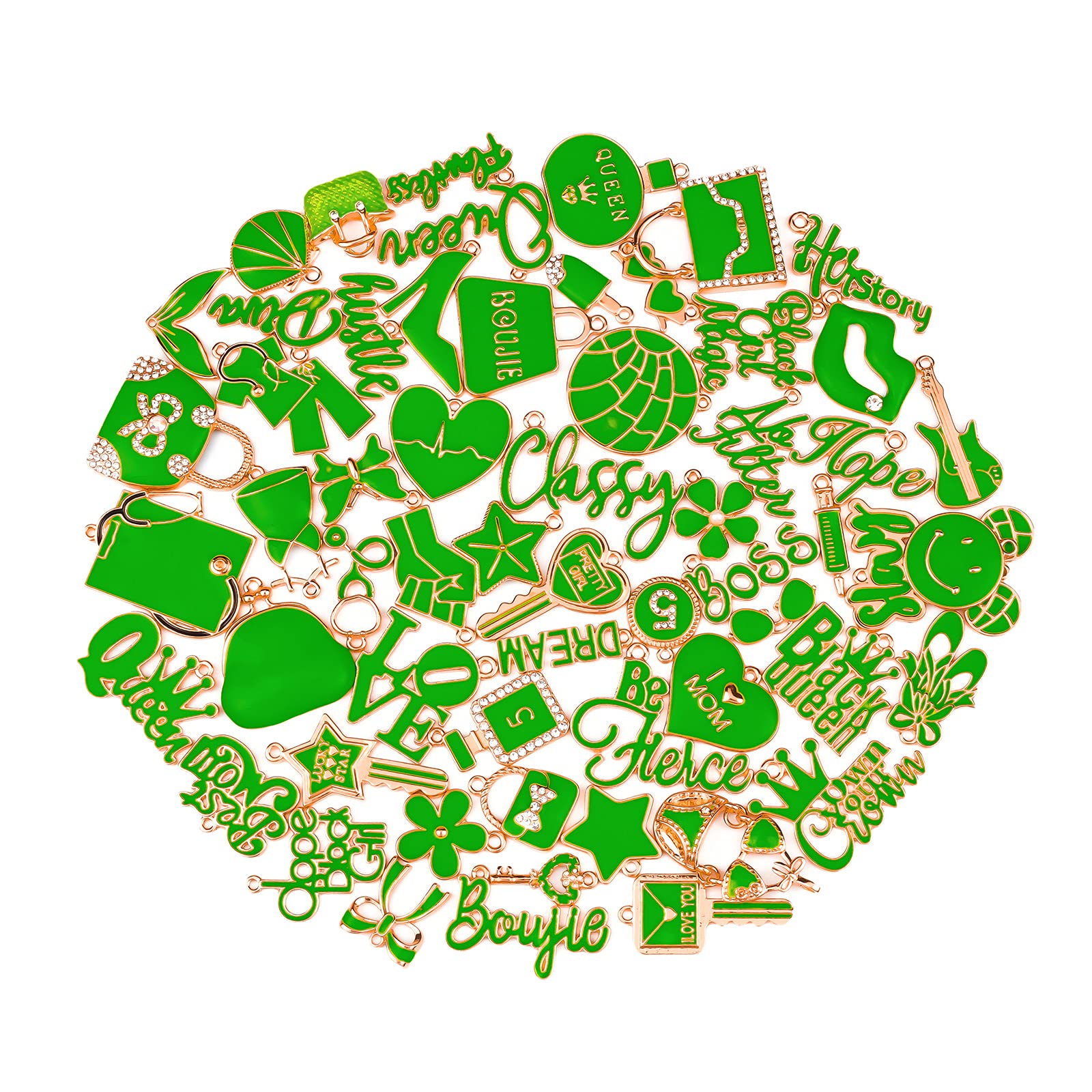 EllyBling 60pcs Assorted Enamel Charms for Jewelry Making - Fashion Alloy Pendants for Necklace, Bracelet & Earring DIY - Perfect for Crafting, Gifts & Personal Accessories