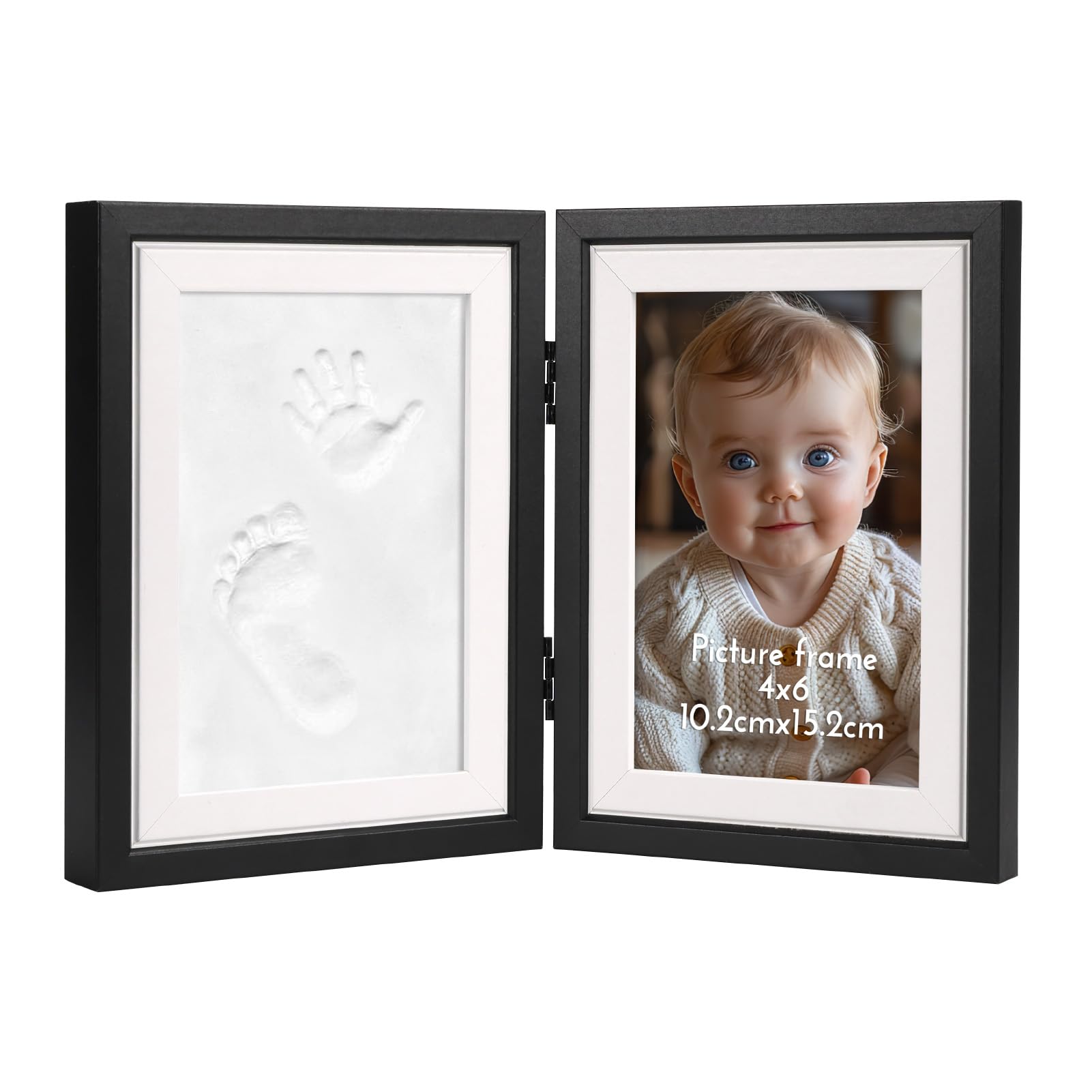 Baby Hand and Footprint Kit - 4x6 Clay Picture Frame for Newborn Boys & Girls | Perfect New Mom Gift | Capture Precious Memories | Great for Baby Showers, Christenings & First Birthday Presents