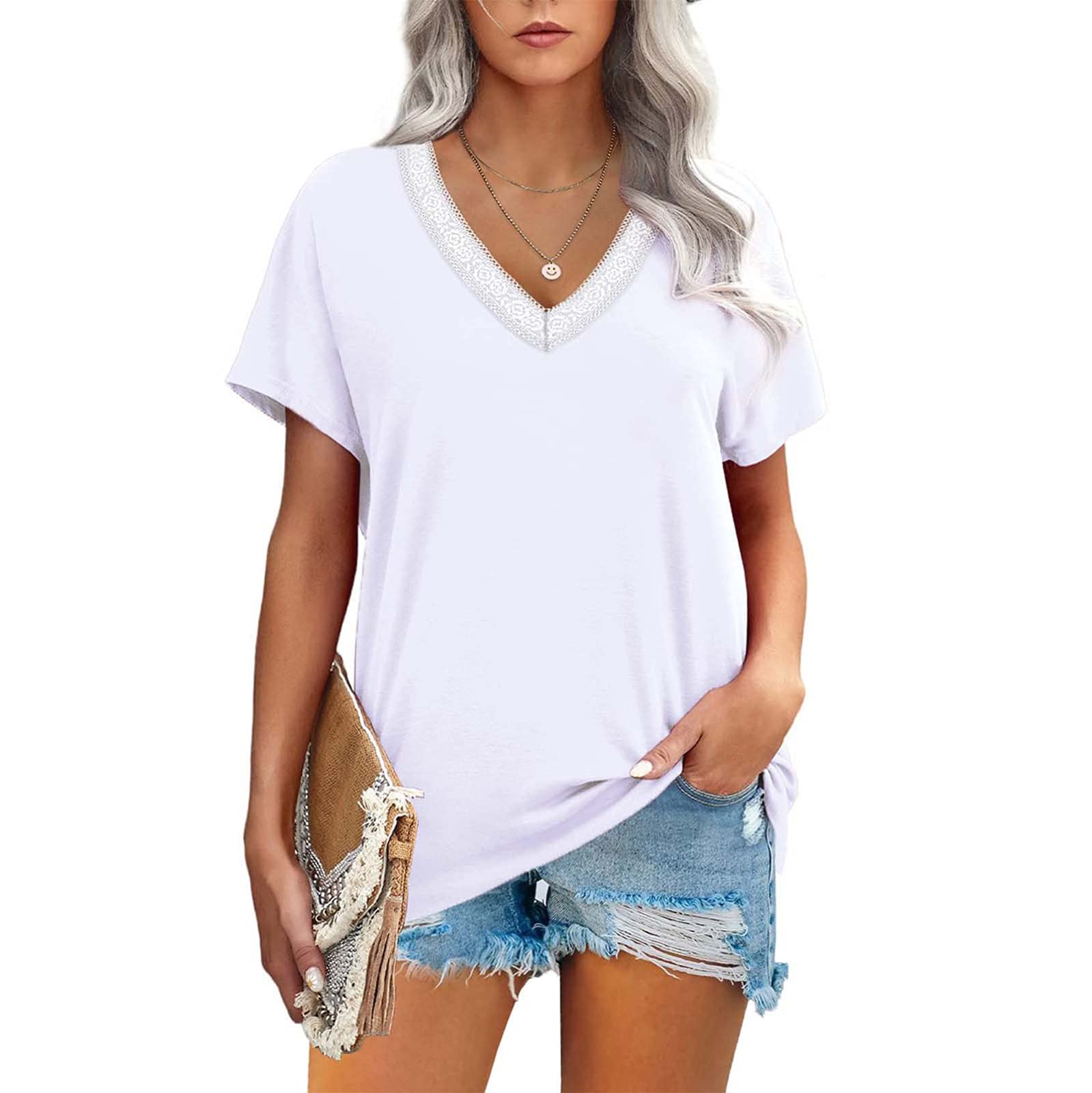 KAMEMIR Women's Summer Tops - Casual Short Sleeve Printed T-Shirts, Basic Comfy Tees for Everyday Wear | Perfect for Beach, Office & Weekend Outings