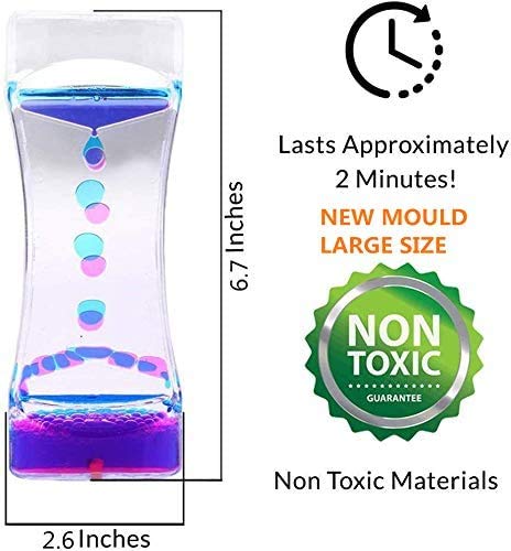 2 Minute Liquid Motion Bubbler Sensory Timer - Calming Bubble Toy for Kids with Autism, ADHD & Anxiety | Stress Relief Sensory Tool for Classrooms, Therapy & Home Use (Single Pack)