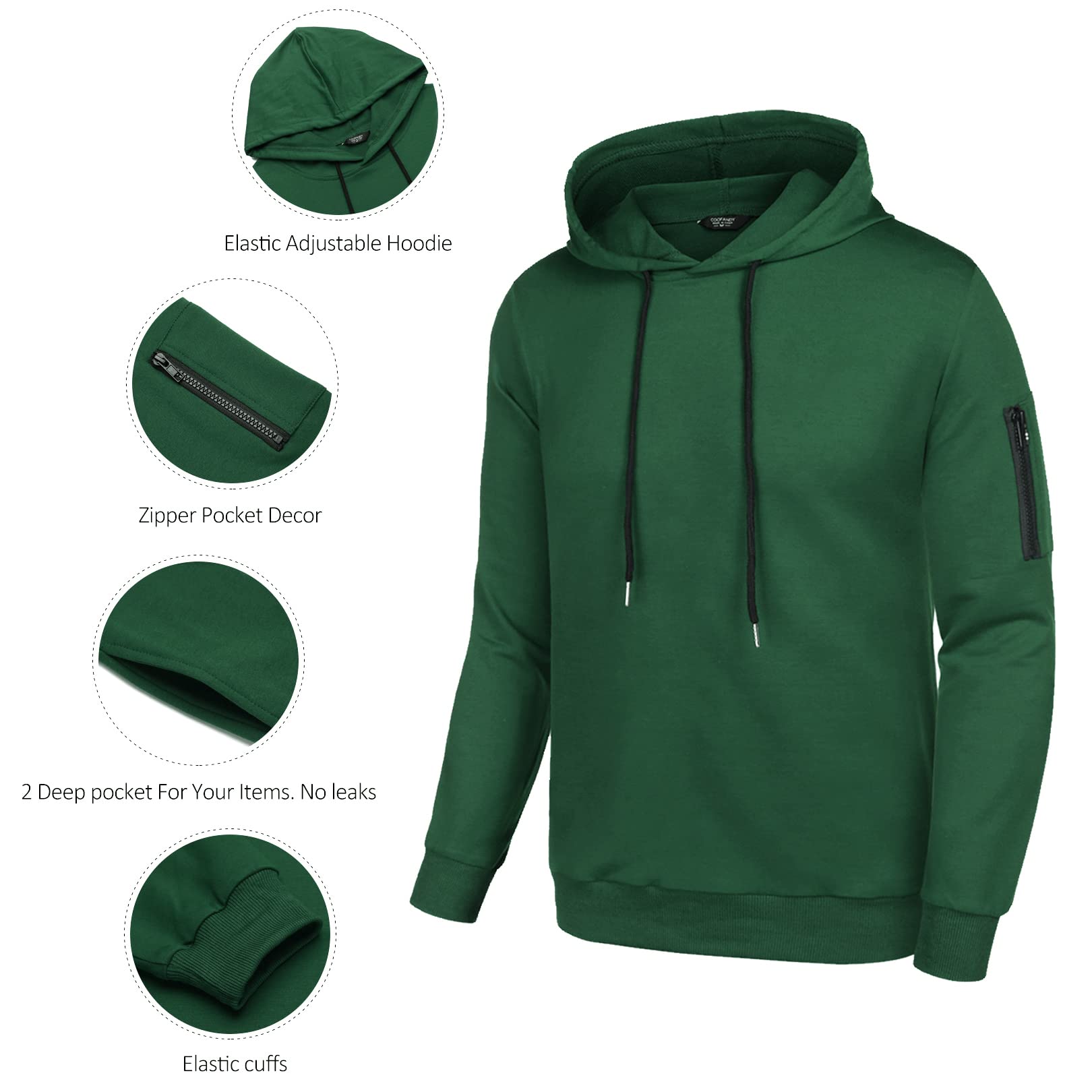 COOFANDY Men's 2-Piece Hooded Tracksuit Set - Athletic Running Jogging Sweatsuit for Men | Gym Workout, Casual Streetwear & Outdoor Sports Apparel