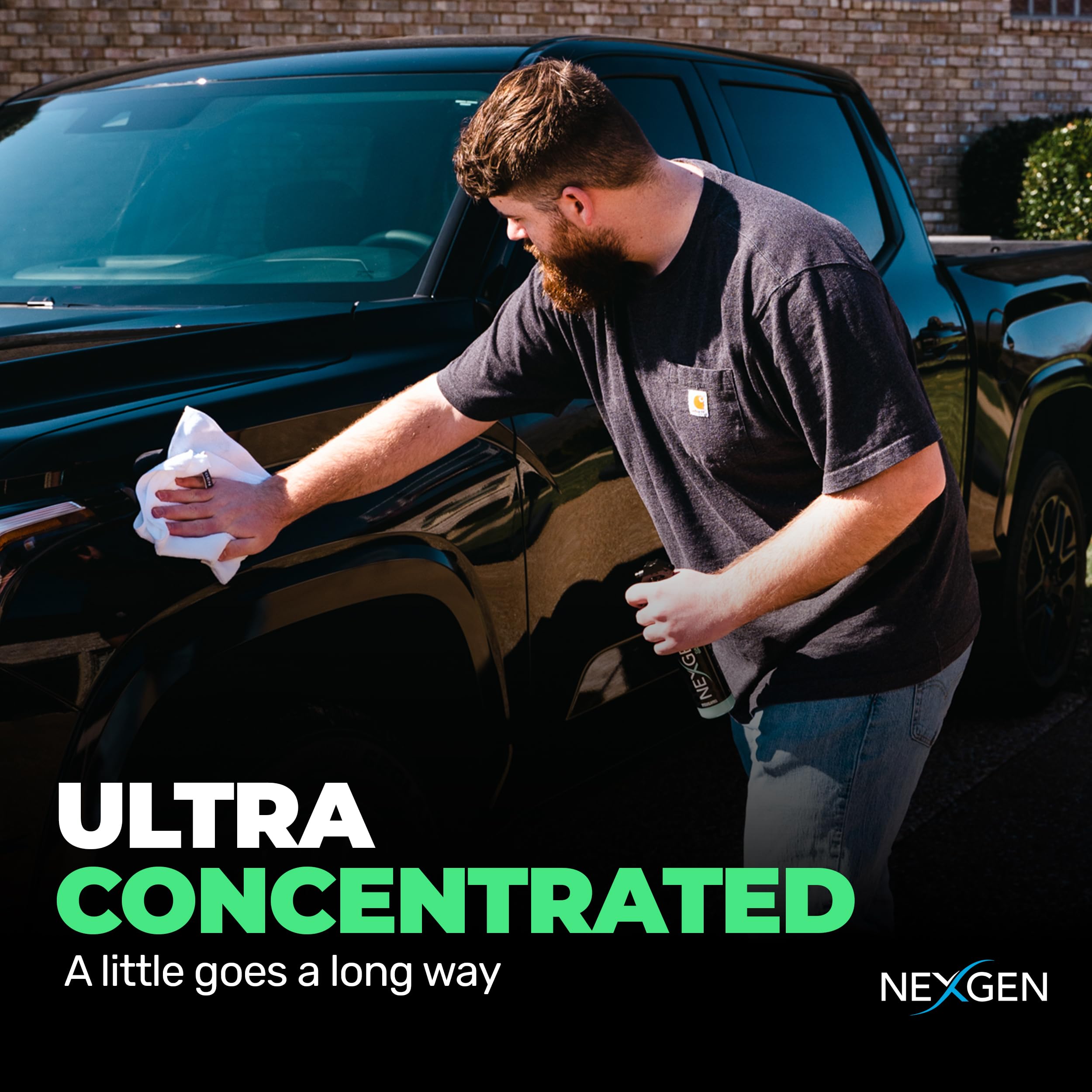 Nexgen Waterless Car Wash (8oz) - Scratch-Free, High-Gloss Waterless Car Cleaner - Safe for Cars, Trucks, Boats & RVs - Perfect for On-the-Go Detailing, Road Trips & Quick Car Cleaning