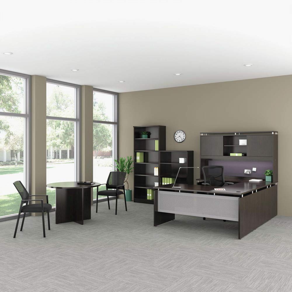 Alera ALEVA7142ES 42-inch Round Conference Table with Legs - Espresso Finish for Office Meetings & Conference Rooms