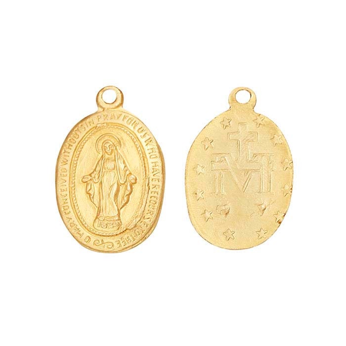 14K/20K Yellow Gold Filled Miraculous Medal Pendant Necklace with Chain - Religious Jewelry Gift for Baptism, First Communion & Everyday Faith Inspiration