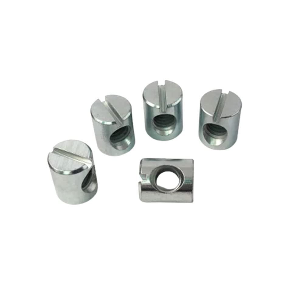 M6 x 12mm Barrel Nuts Cross Dowels Slotted Nuts - Baby Crib Bed Screws Hardware Replacement Kit for Bunk Beds, Headboards, Chairs & Furniture - Perfect for DIY Furniture Assembly and Repair