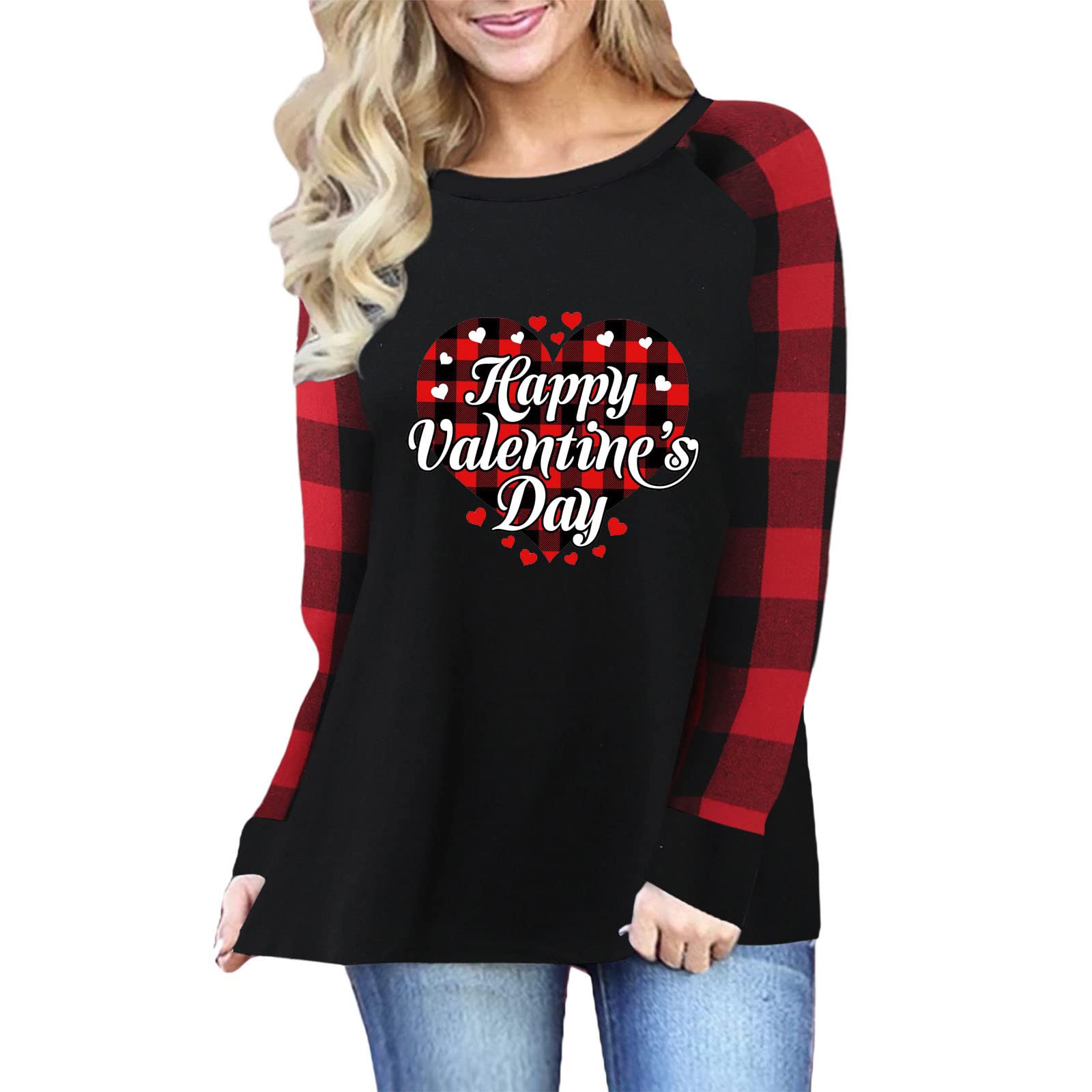 Valentine's Day Heart Print Women's Long Sleeve Blouse - Casual & Work Tops for Date Night, Office Wear & Romantic Outfits