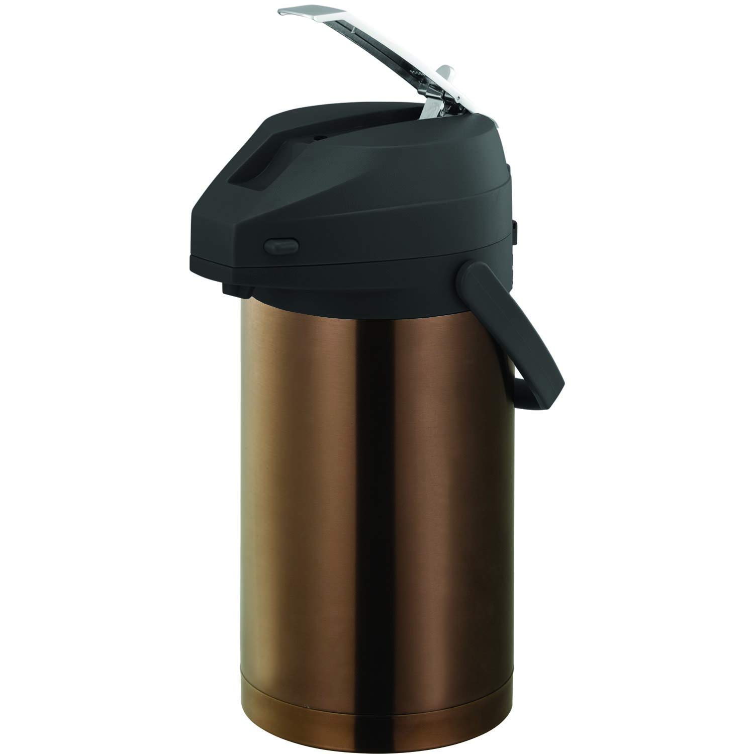 Insulated Stainless Steel 3L Airpot Coffee Dispenser with Lever - NSF Certified Large Hot Beverage Server in Rose Gold for Restaurants, Offices & Catering Events