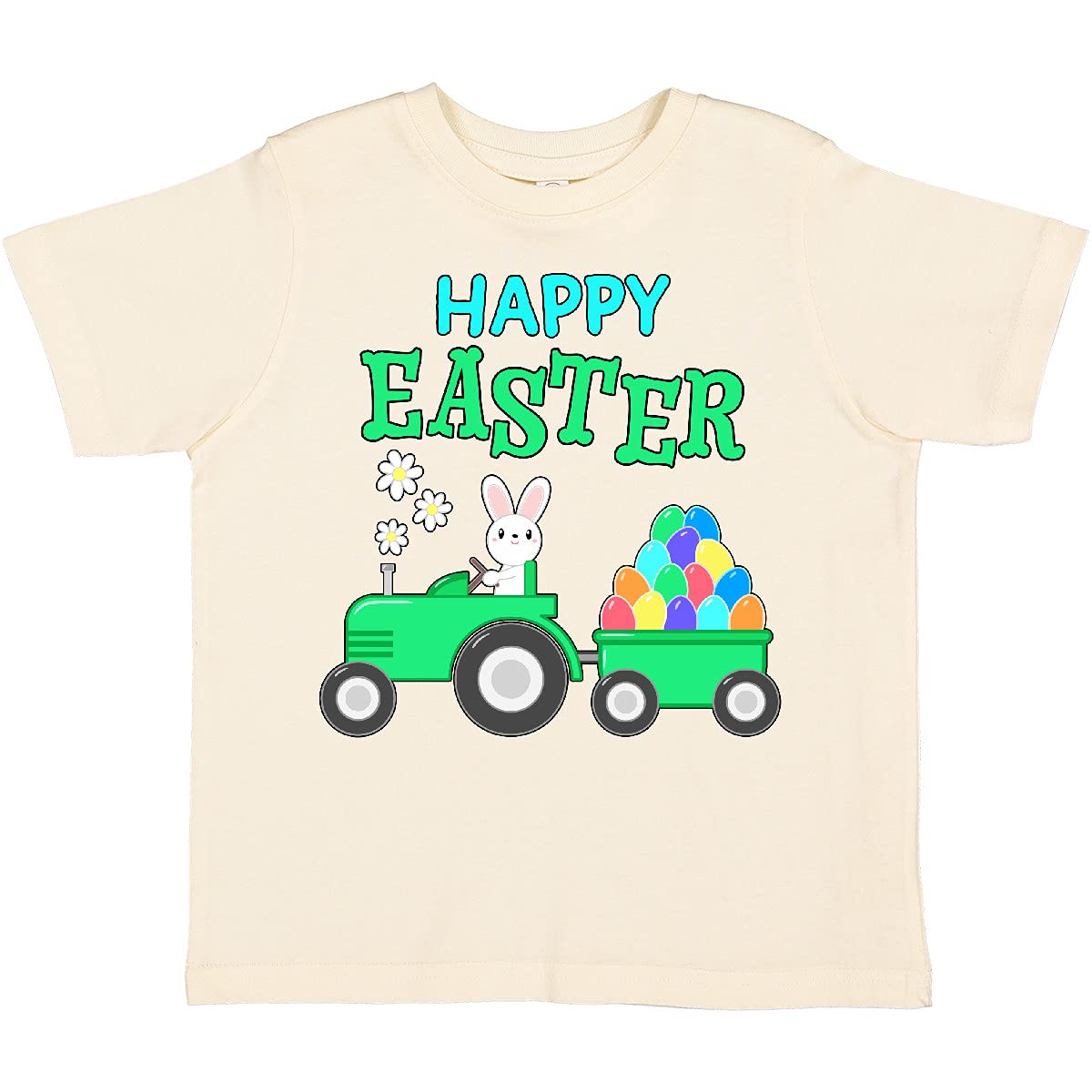 Happy Easter Bunny and Tractor Toddler T-Shirt - Cute Easter Outfit for Boys & Girls - Perfect for Easter Egg Hunts & Spring Celebrations
