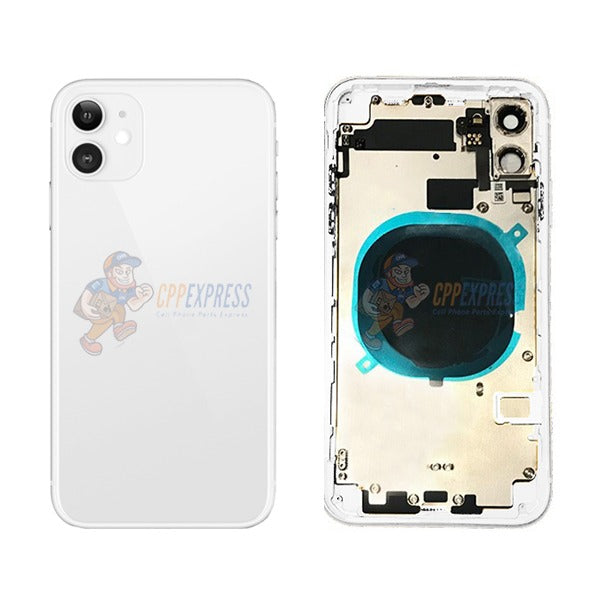 Premium iPhone 11 Back Glass Replacement with Pre-Installed Small Parts - White | Easy DIY Repair for Cracked or Damaged iPhone 11 Back Cover | Perfect for Home, Office or Travel Use