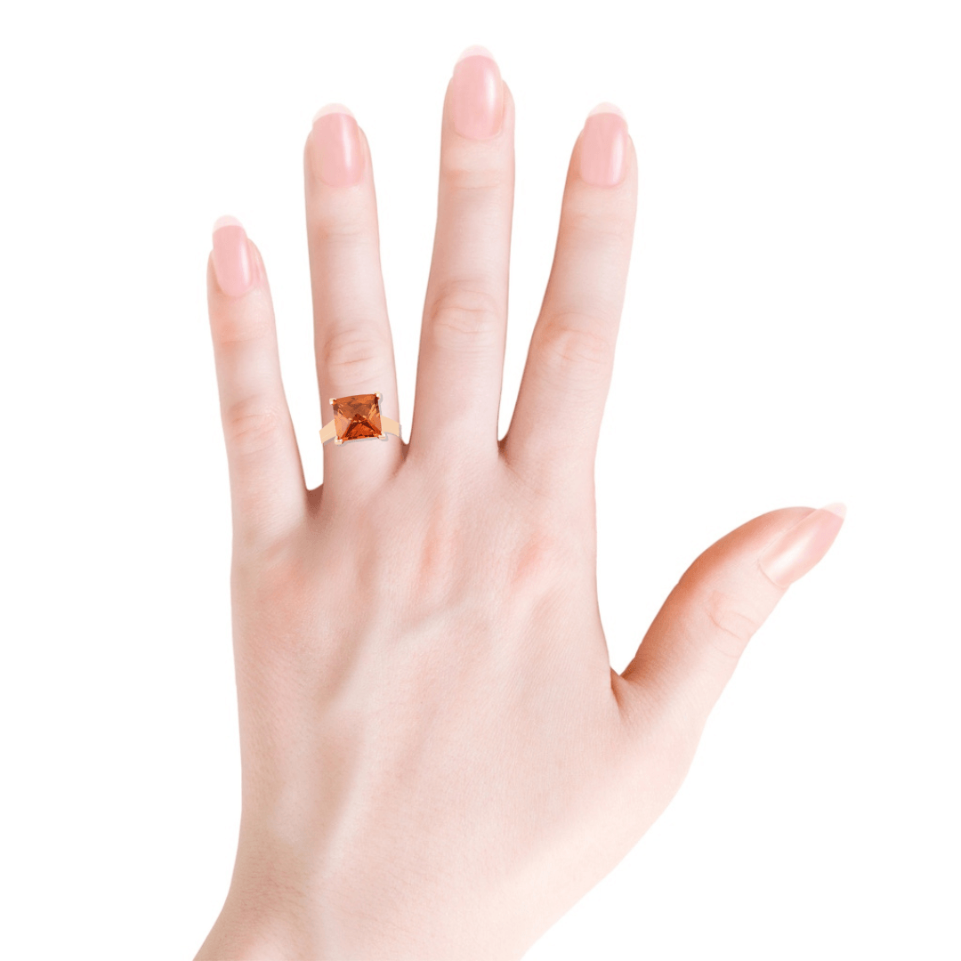 Elegant Peach Sapphire Rose Gold Ring for Women - Perfect for Weddings, Anniversaries & Special Occasions