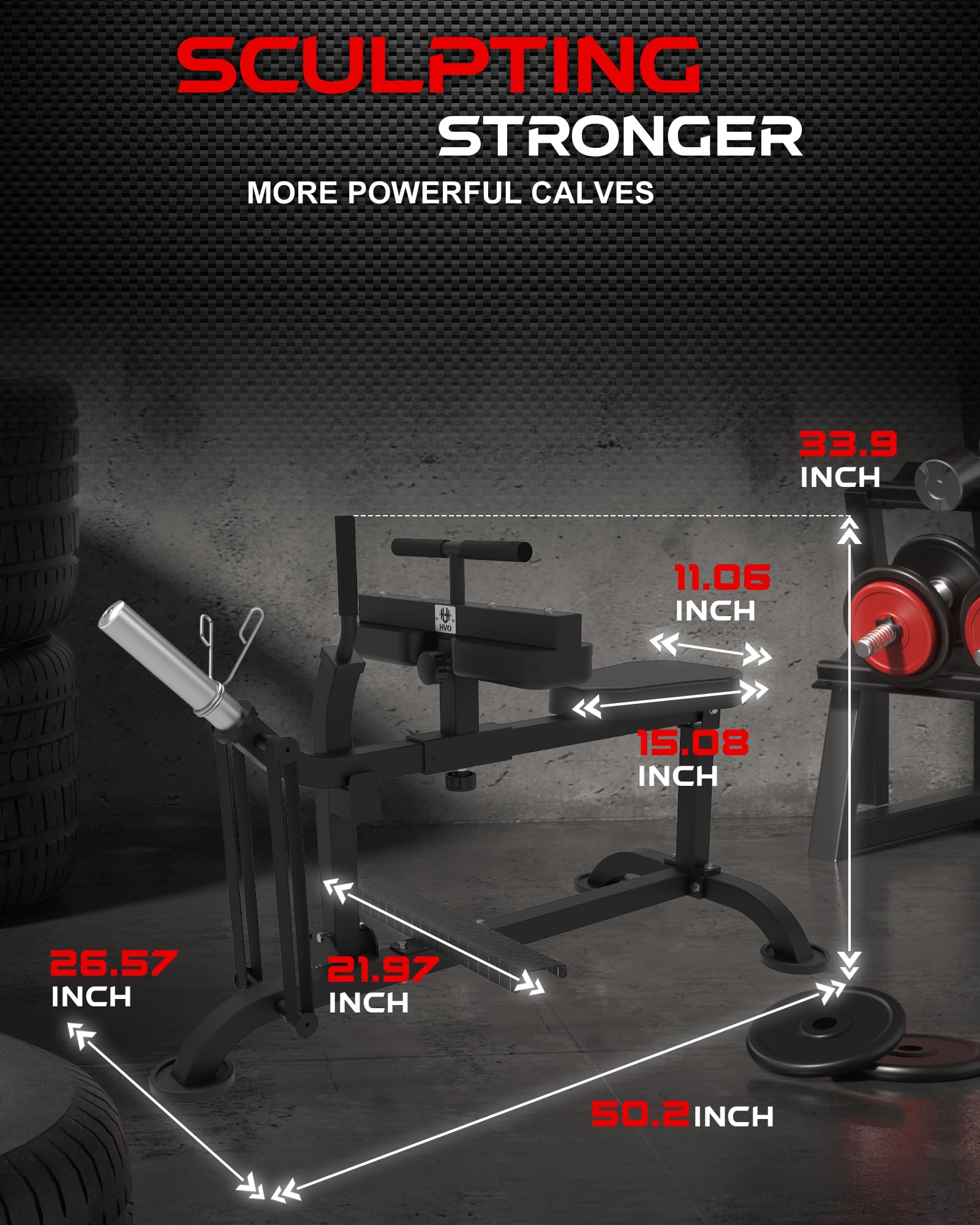 HVO Seated Calf Raise Machine for Home Gym - Adjustable Calf Workout Equipment for Strength Training | Perfect for Leg Day & Home Fitness Routines