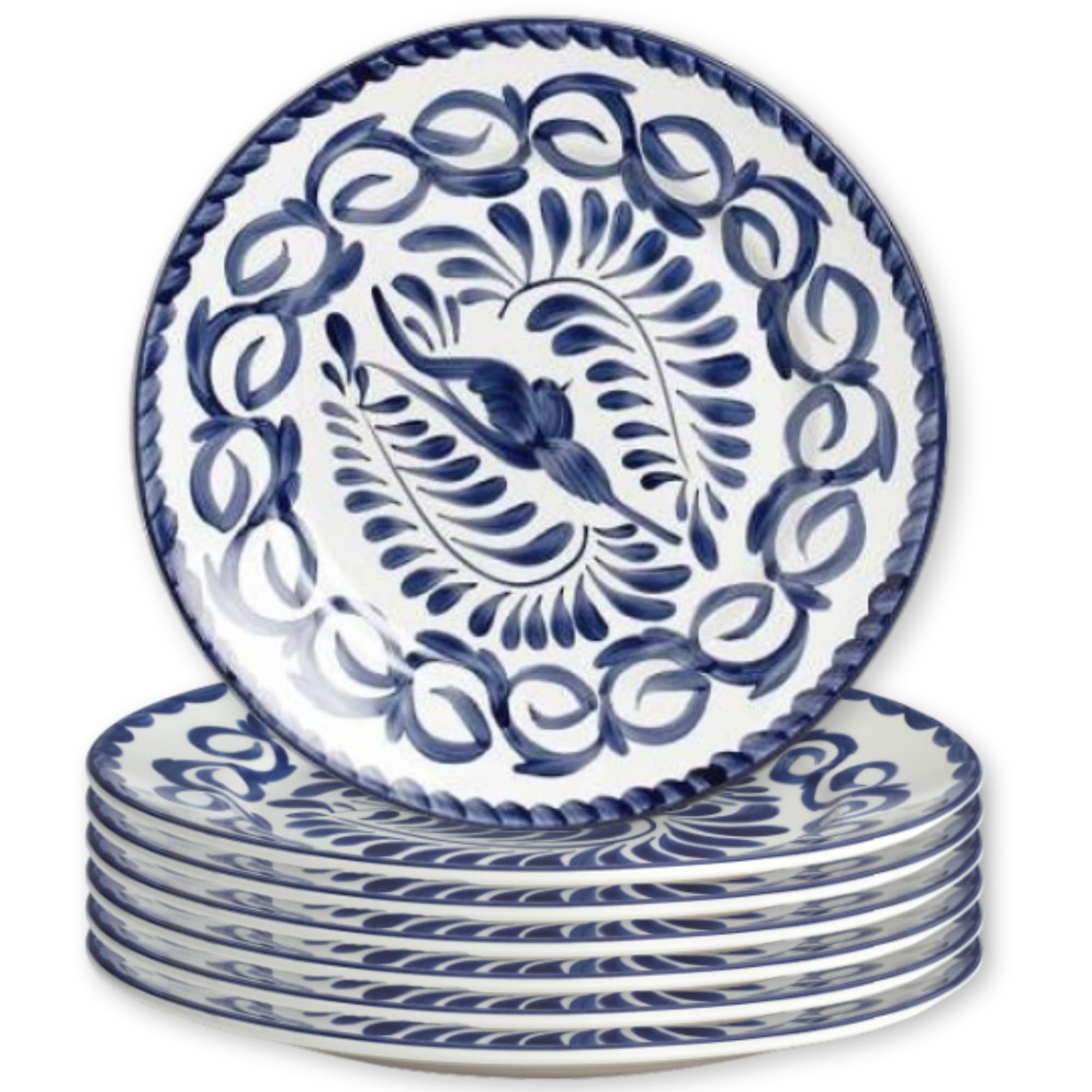 Anfora Puebla Blue Charger Plate - 12 Inch Decorative Dinner Plate for Formal Dining, Weddings & Special Occasions - Elegant Table Setting Accent Piece
