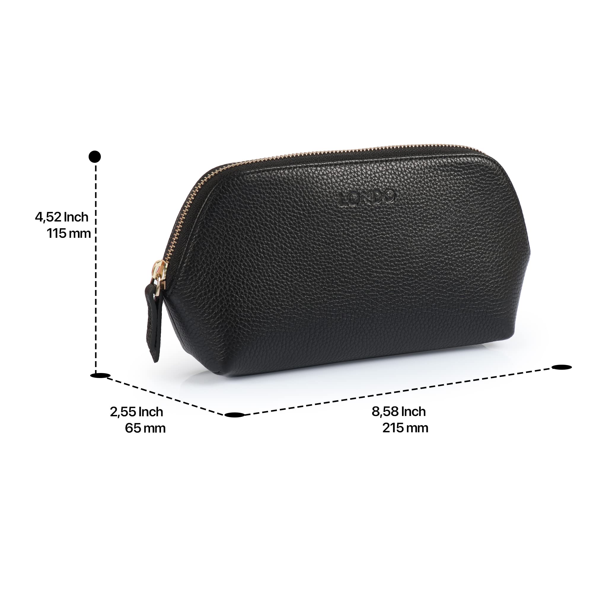 Genuine Leather Makeup Bag for Women - Waterproof Cosmetic Pouch & Travel Toiletry Organizer, Luxury Clutch for Makeup Brushes, Jewelry & Essentials | Perfect for Travel, Gym, Daily Use & Gift
