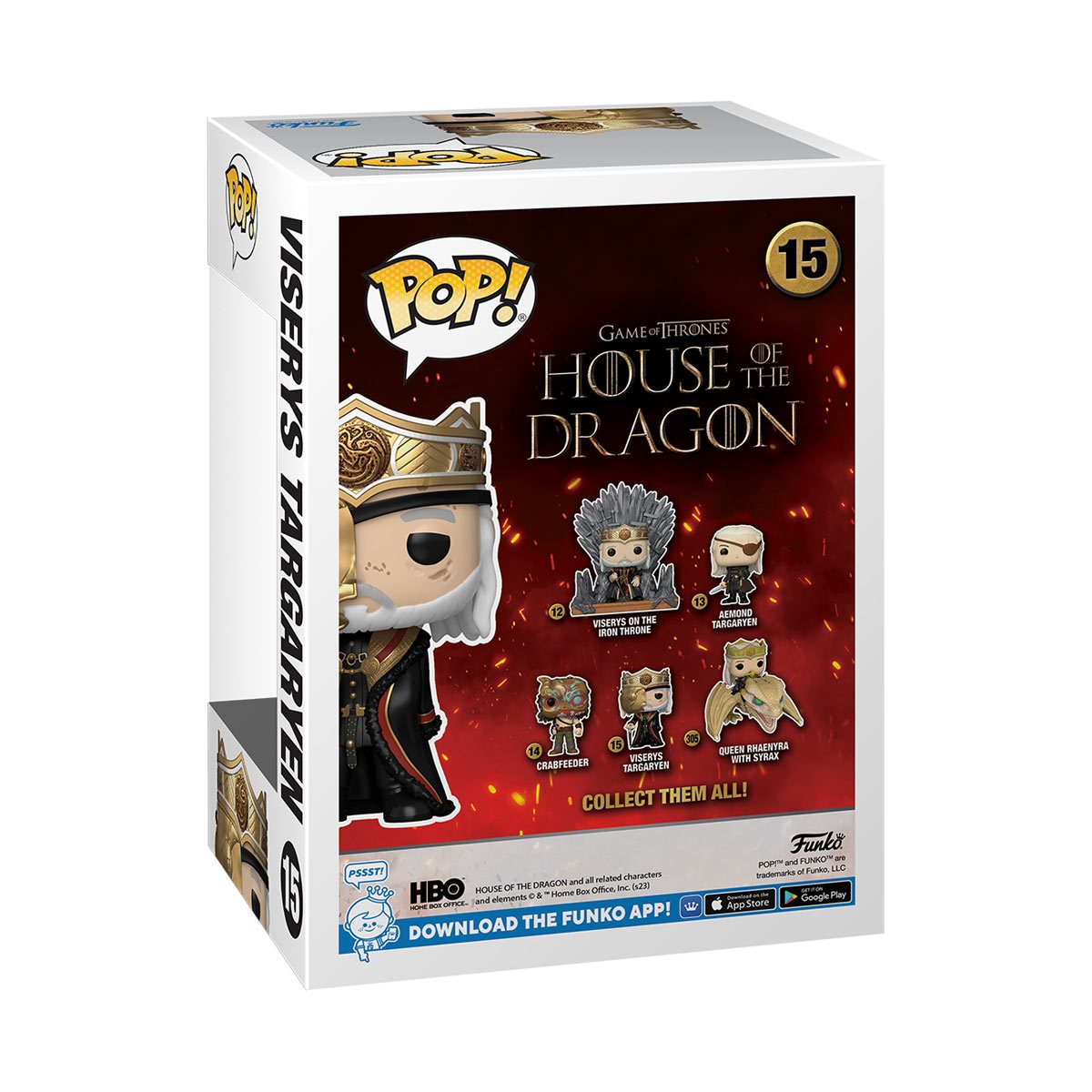 House of the Dragon Viserys Targaryen with Mask Funko Pop! Vinyl Figure #15 - Game of Thrones Collectible for Fans, Display & Gift Idea