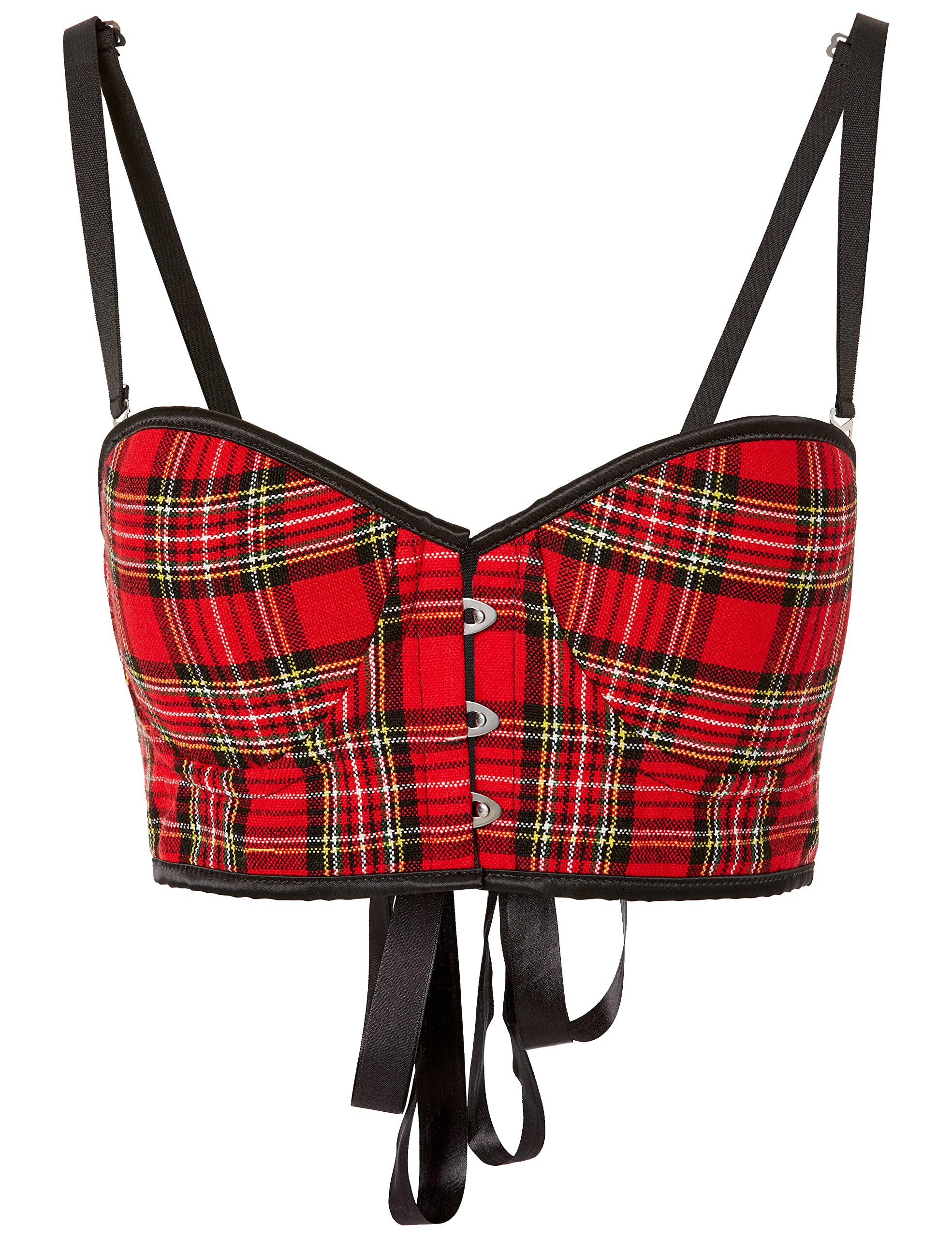 Lavish Red Plaid Underwire Bustier Corset for Women - Sexy Daisy Corset Top for Burlesque, Lingerie & Cosplay