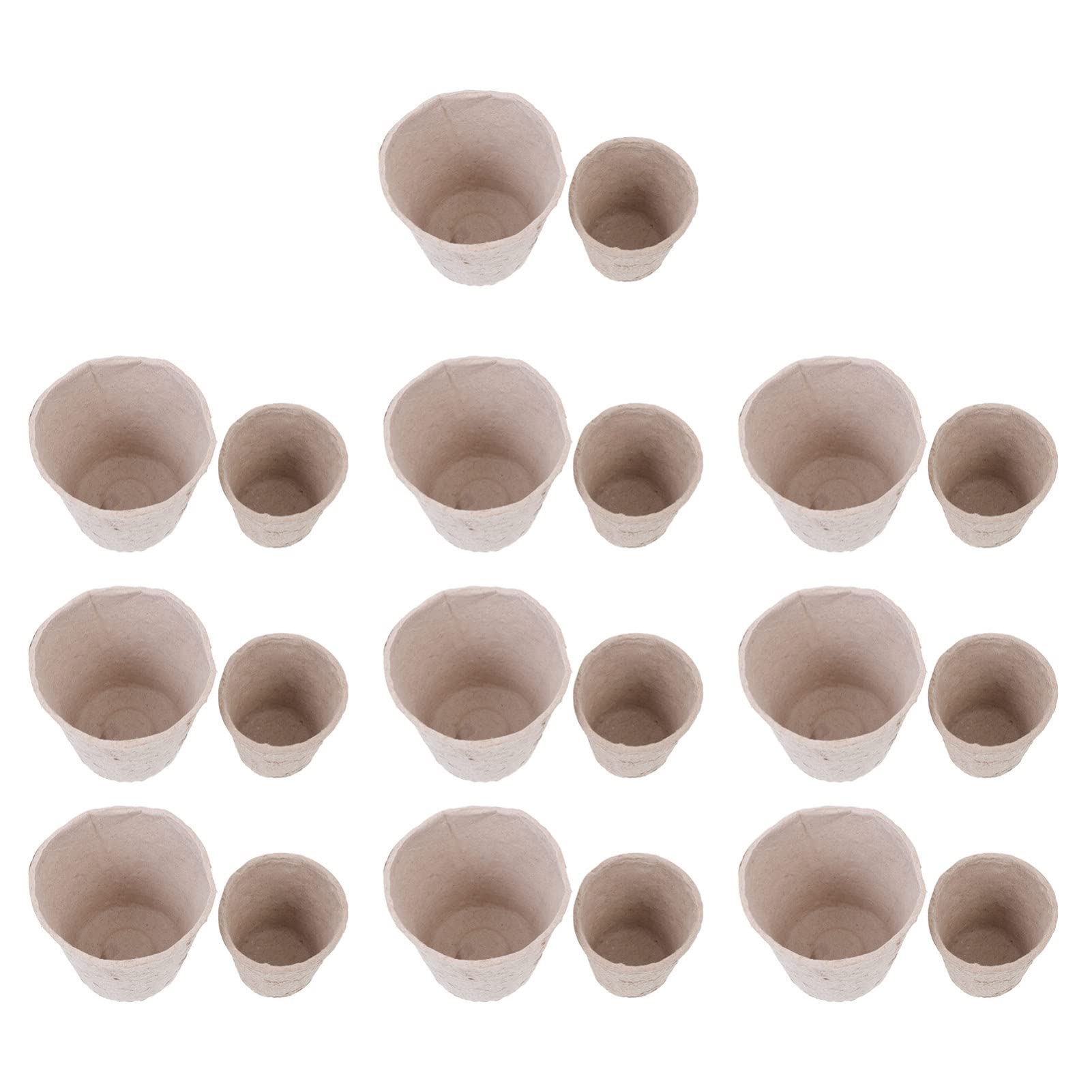DOITOOL 100pcs Biodegradable Peat Pots - 6cm & 8cm Round Seed Starter Pots, Eco-Friendly Paper Pulp Plant Nursery Pots for Vegetables, Herbs & Seedlings | Perfect for Indoor Gardening, Greenhouse & Organic Planting